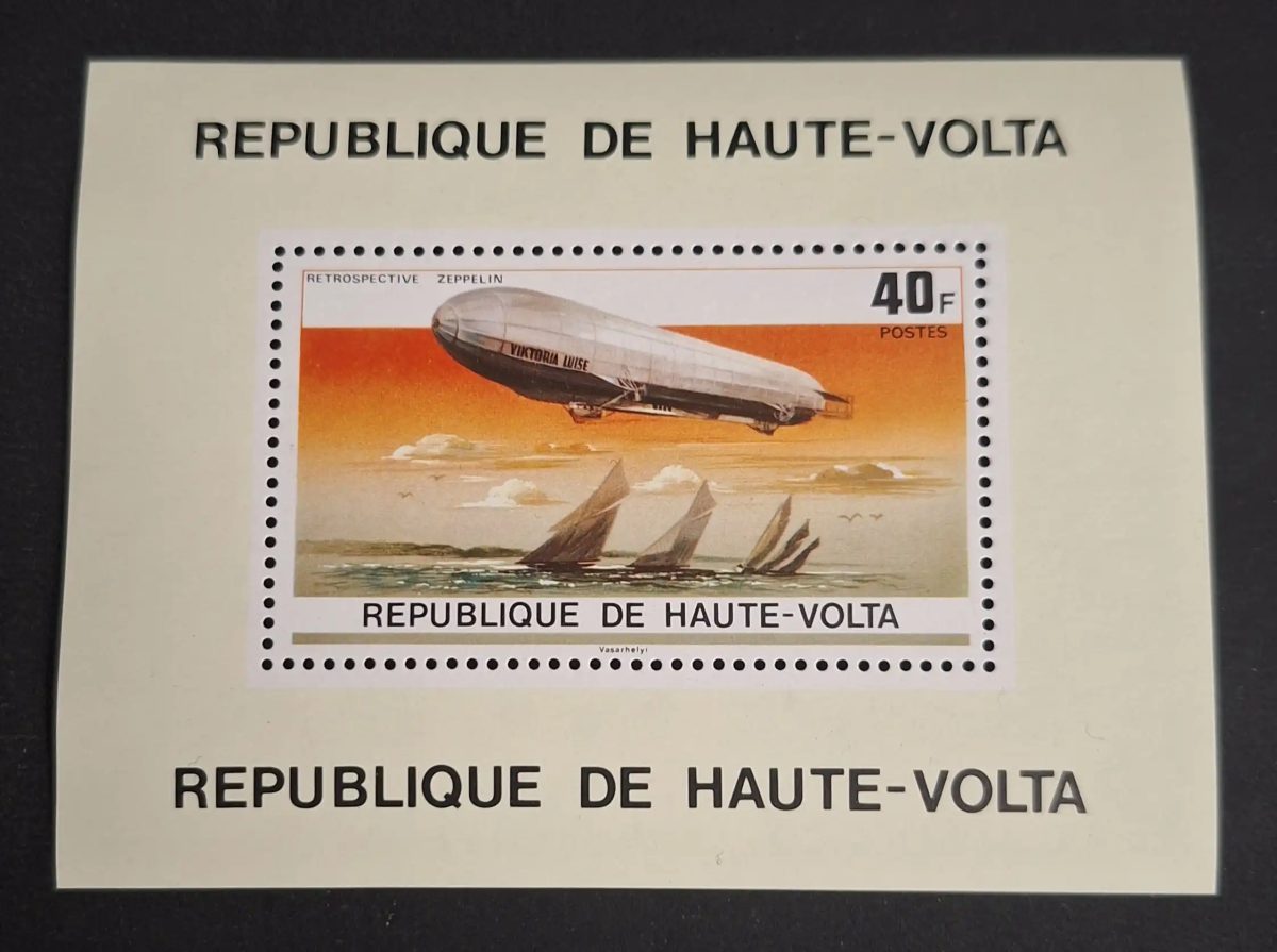 Obervolta 1976 Mi. 627 Bl. Zeppelin Retrospektive Viktoria Luise