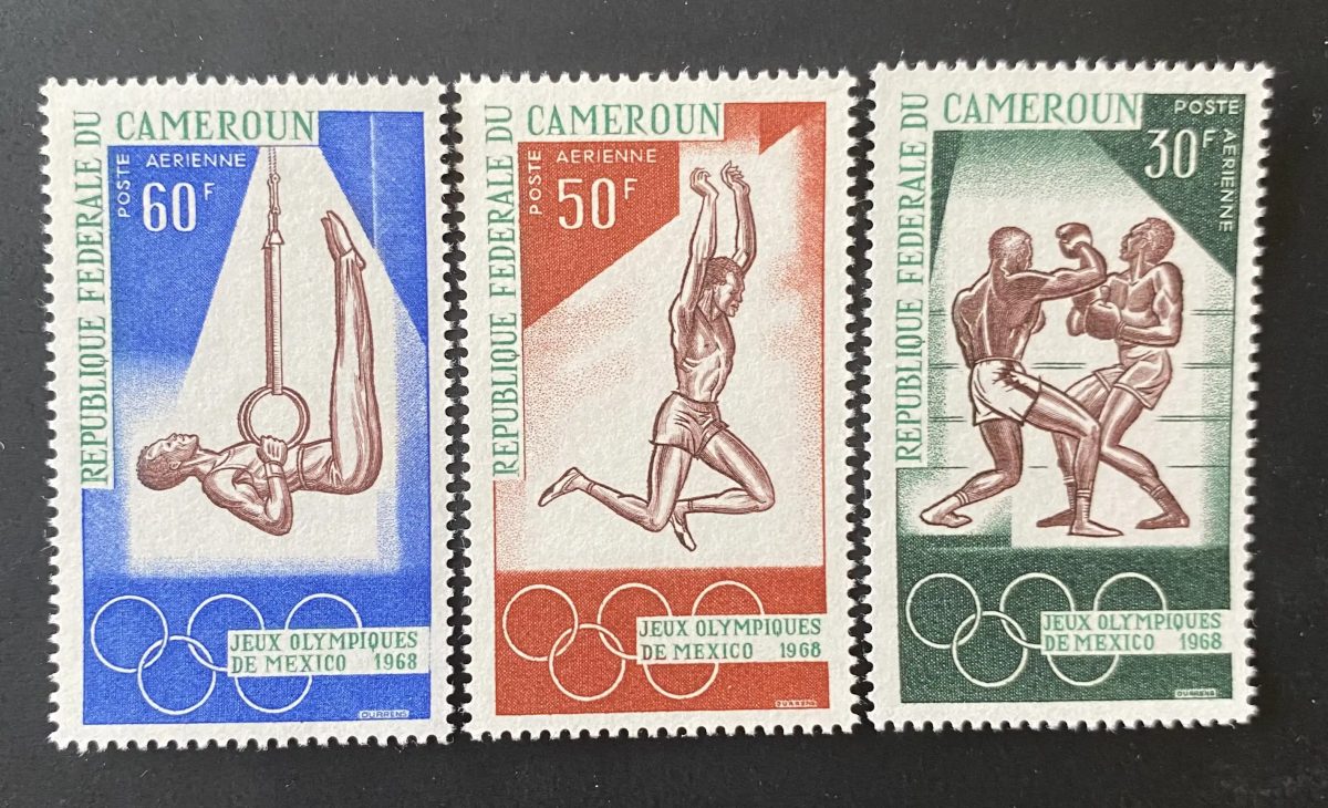 Kamerun 1968 Mi. 552-554 Olympische Spiele Mexiko Boxen Turnen