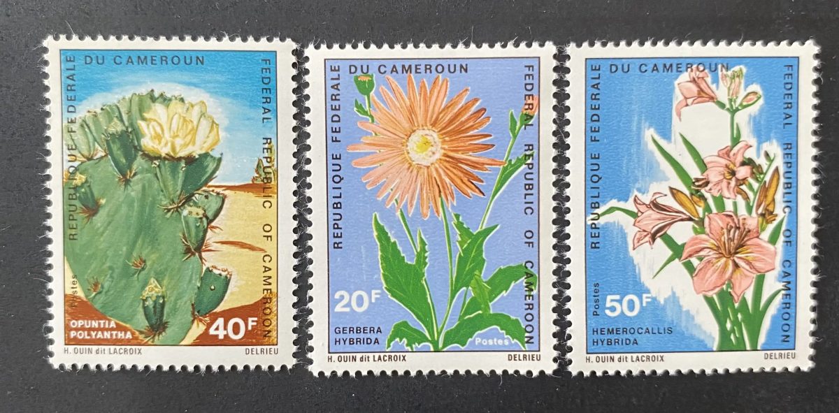 Kamerun 1971 Mi. 645-647 Blumen Opuntia Gerbera Hemerocallis Kaktus