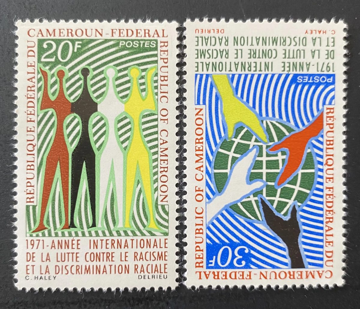 Cameroun 1971 Mi. 648-649 Lutte contre racisme discrimination raciale