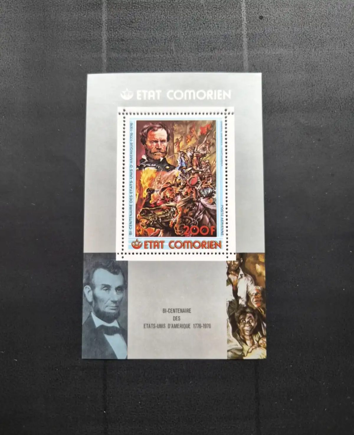 Comores 1976 Mi. Bl. 65 Bicentenaire États-Unis Lincoln guerre
