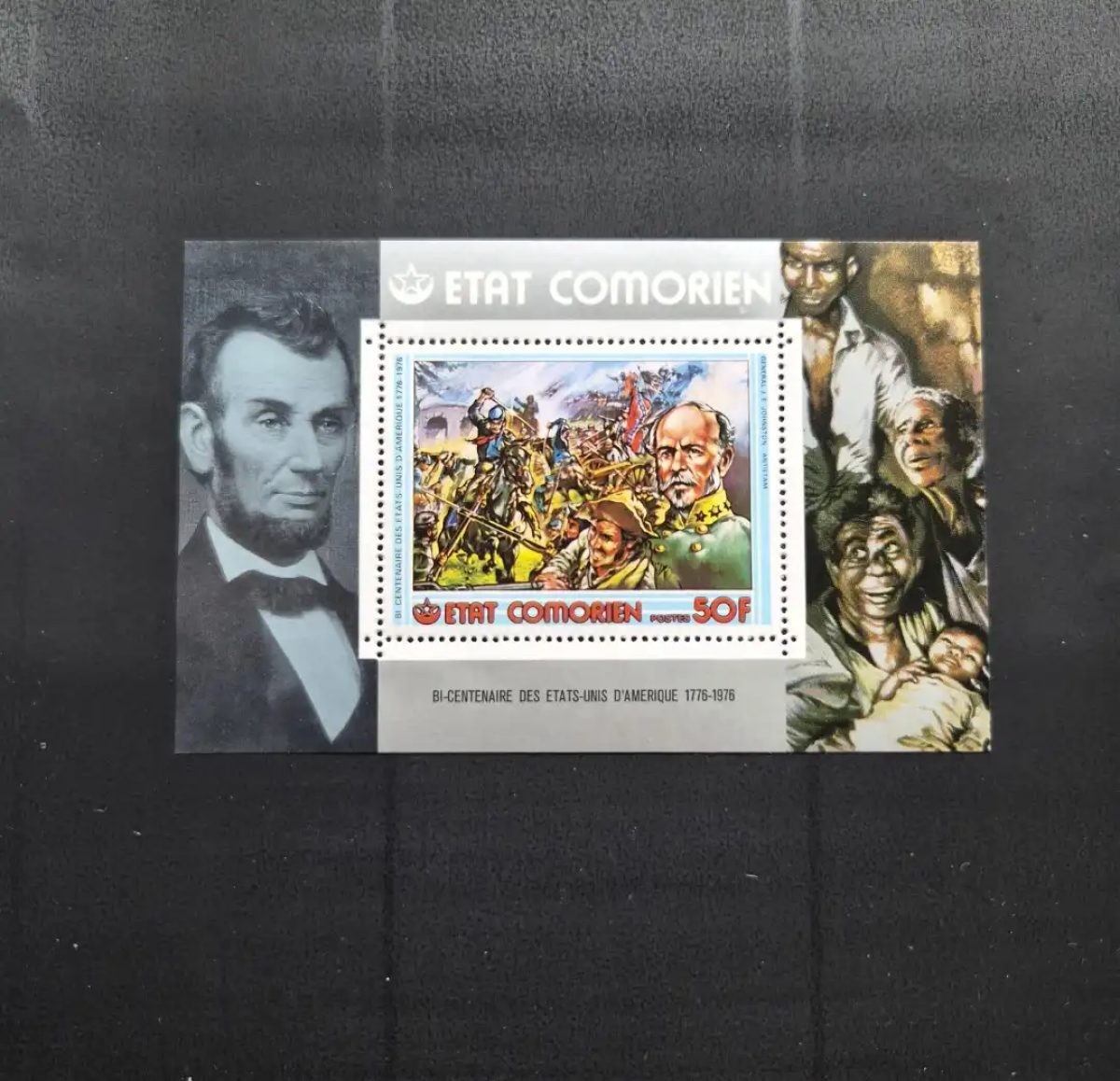 Comores 1976 Mi. Bl. 63 Bicentenaire États-Unis Lincoln Antietam