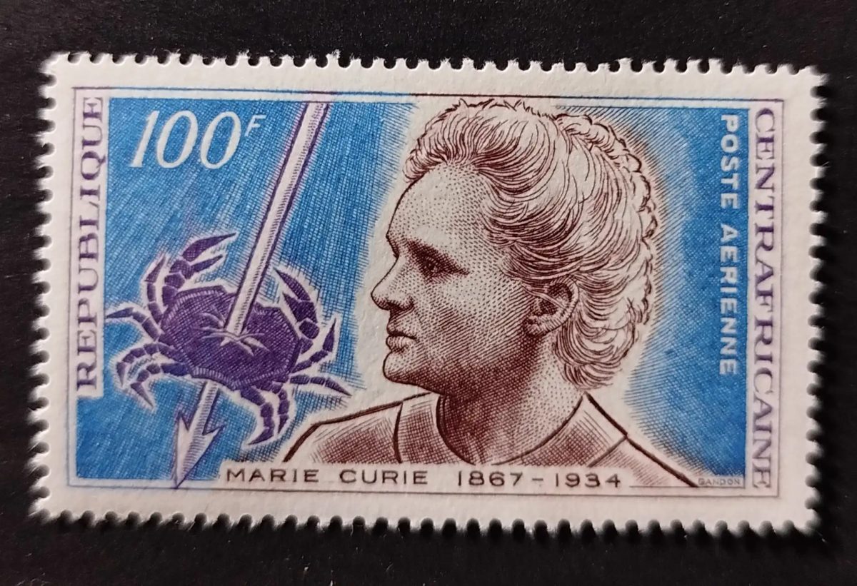 Centrafrique 1968 Mi. 161 Marie Curie poste aérienne science cancer