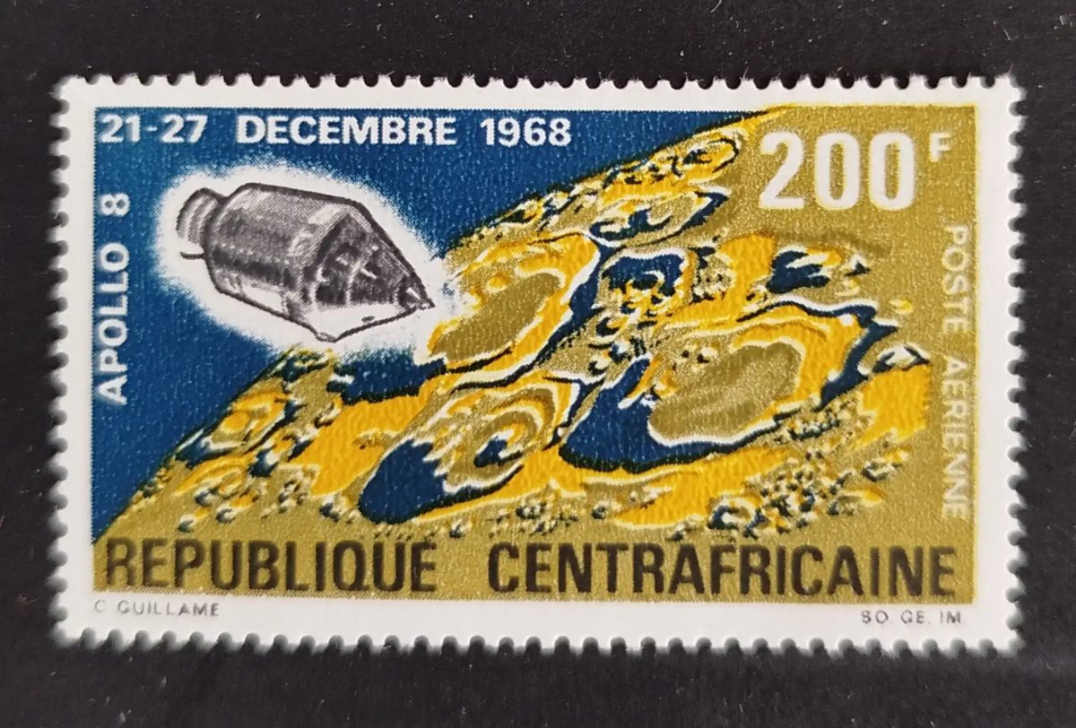 Centrafrique 1968 Mi. 195 poste aérienne Apollo 8 espace Lune capsule