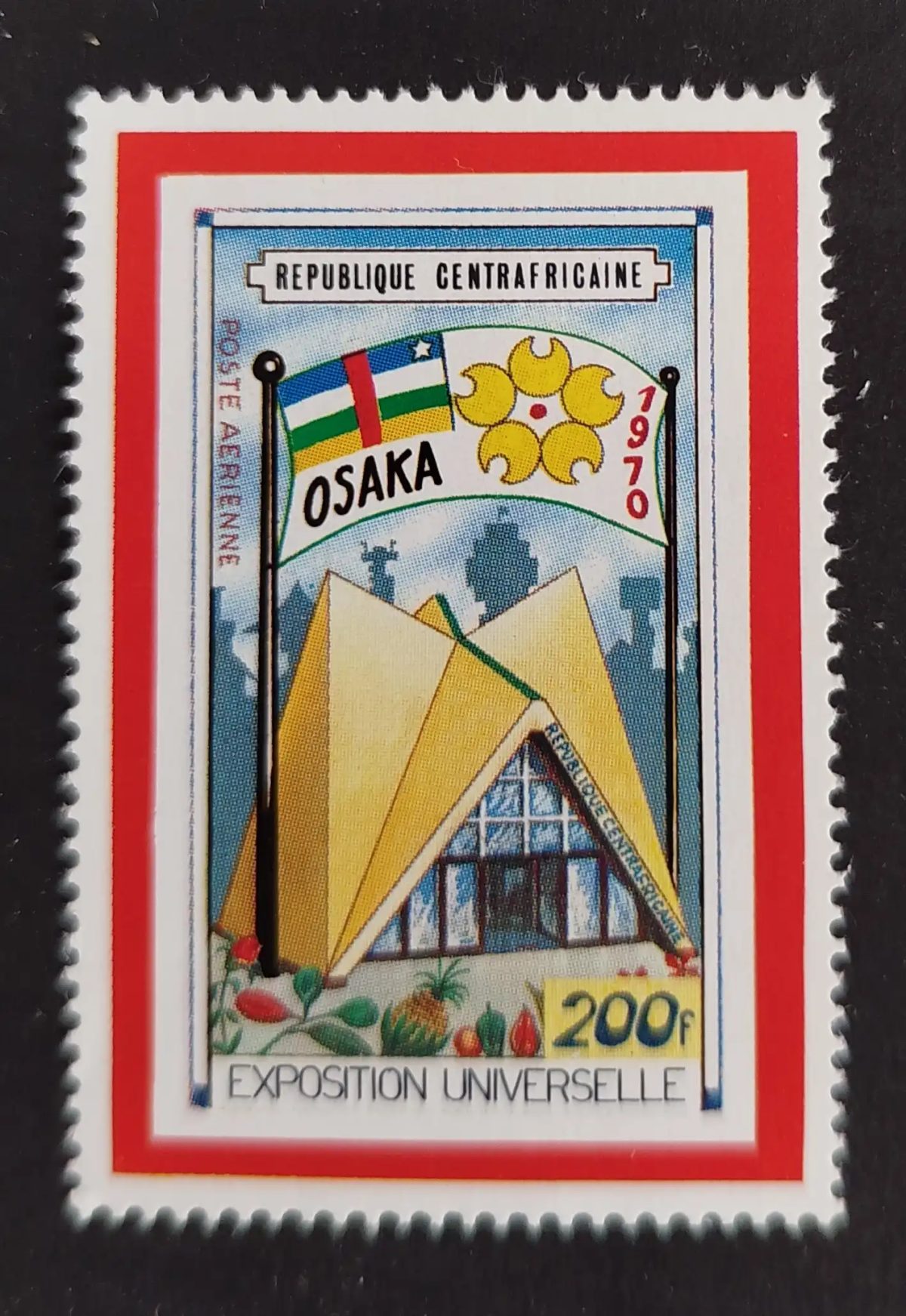 Centrafrique 1970 Mi. 222 Exposition universelle Osaka pavillon drapeau