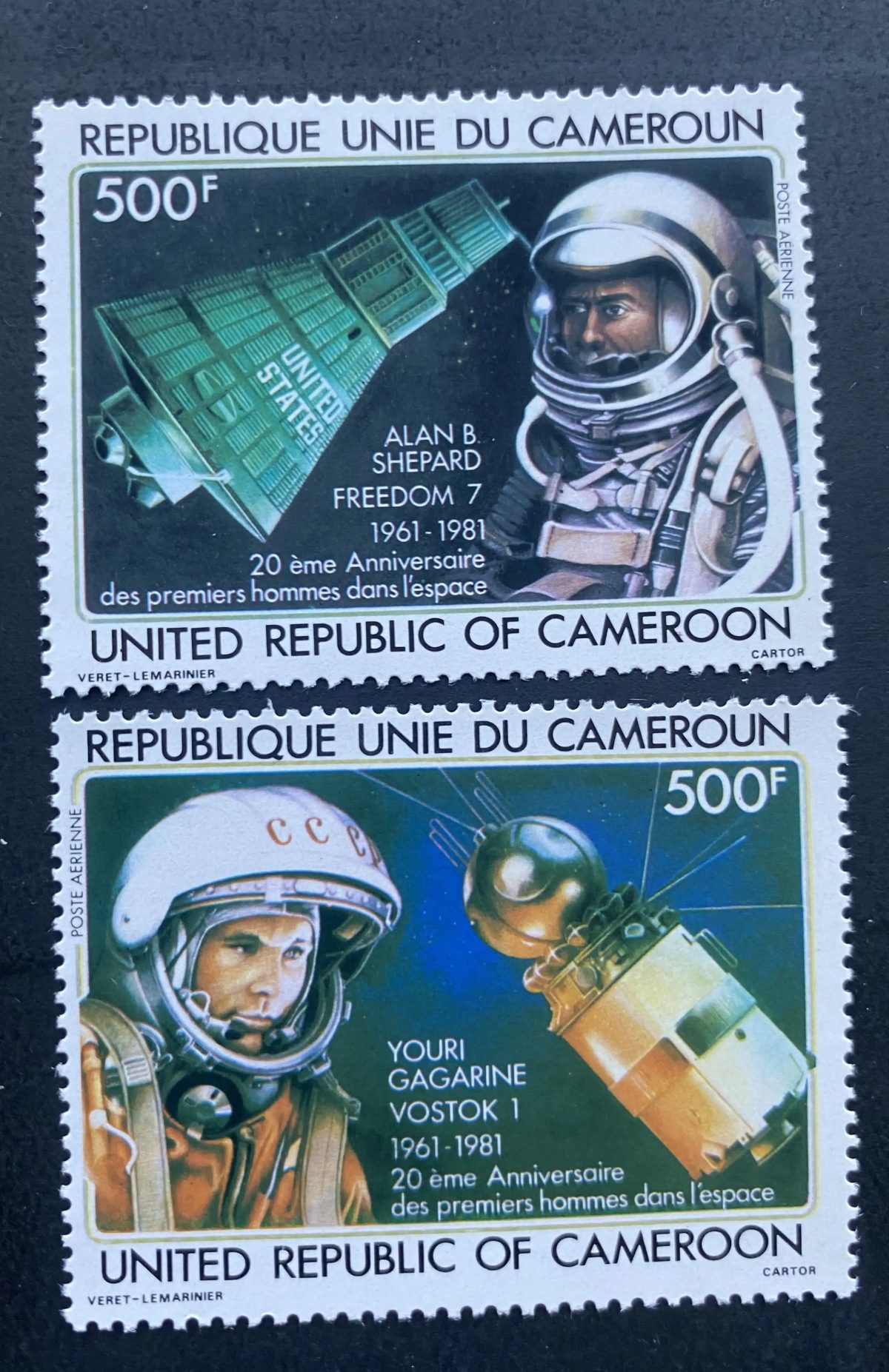Cameroun 1981 Mi. 957-958 Espace Gagarine Shepard Vostok Freedom 7