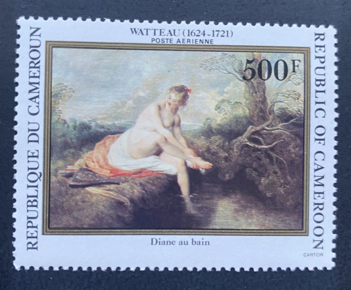 Cameroun 1984 Mi. 1053 Watteau Diane au bain peinture mythologie