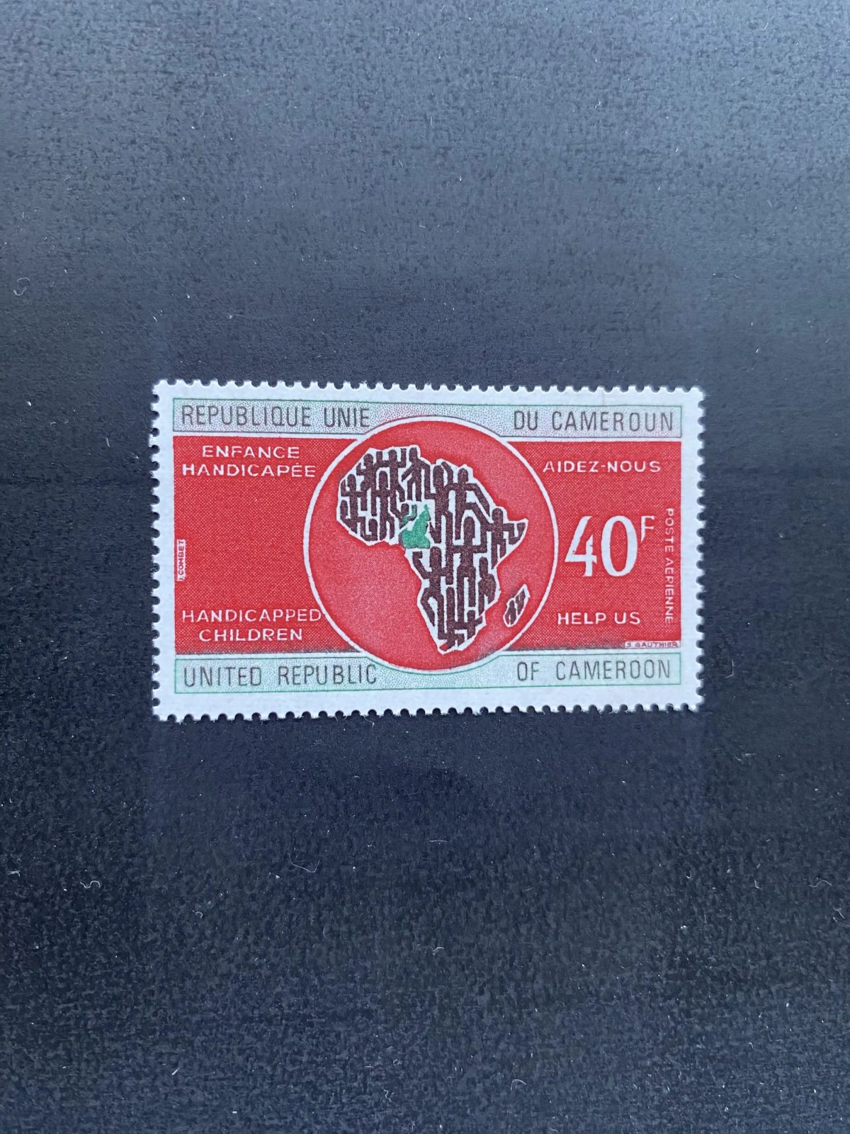 Cameroun 1972 Mi. 753 poste aérienne enfance handicapée carte Afrique
