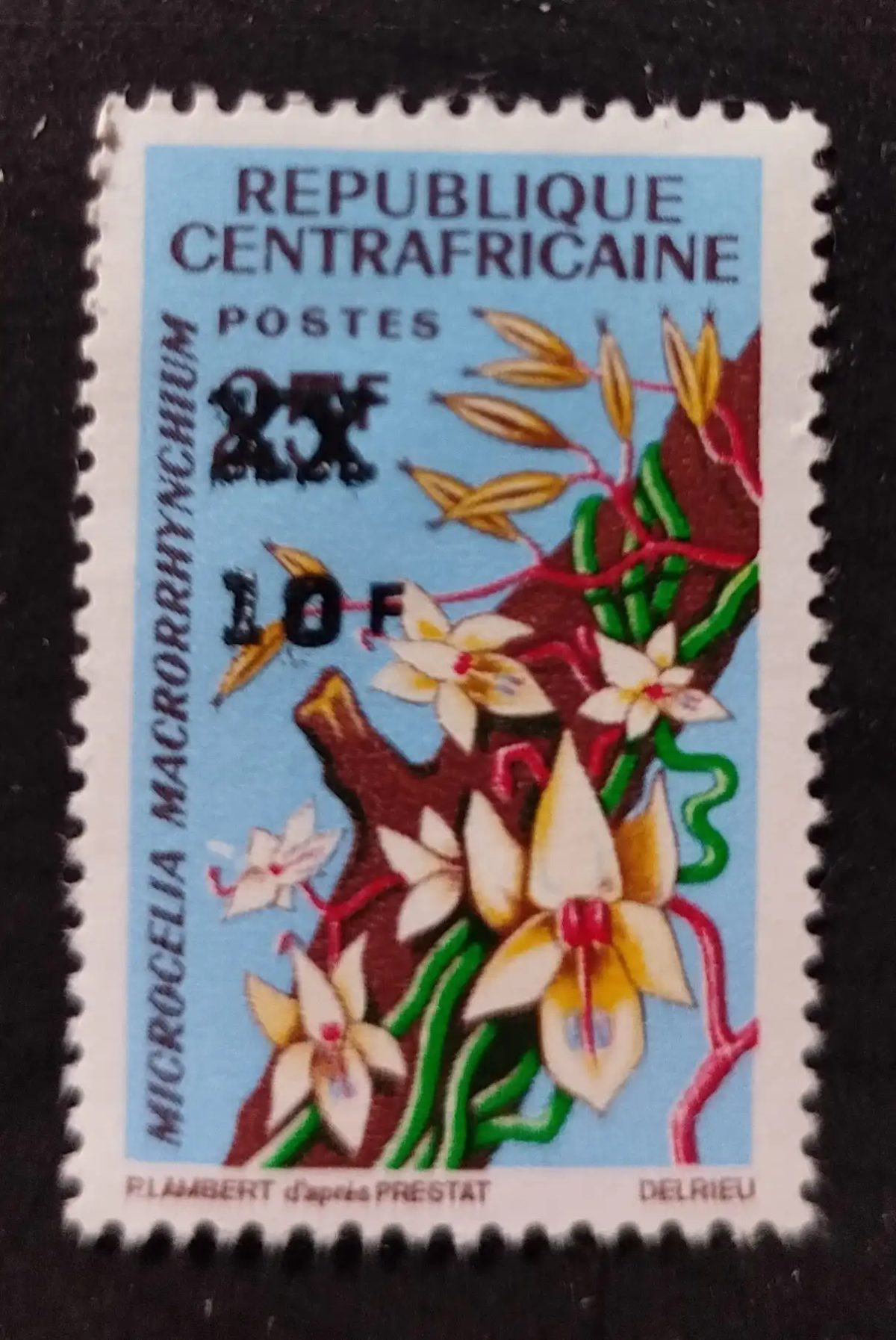 Centrafrique 1967 Mi. 125 surchargé orchidée Microcoelia flore