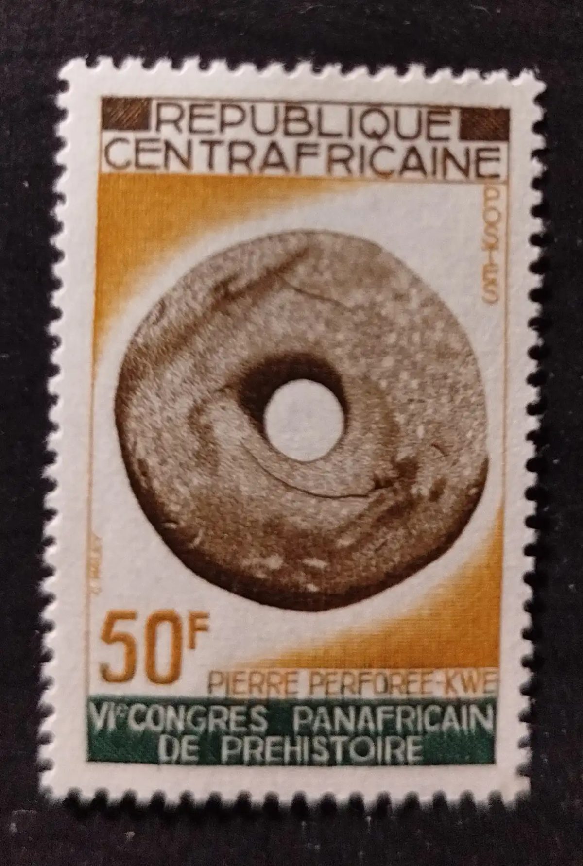 Centrafrique 1967 Mi. 151-154 Congrès panafricain préhistoire pierre