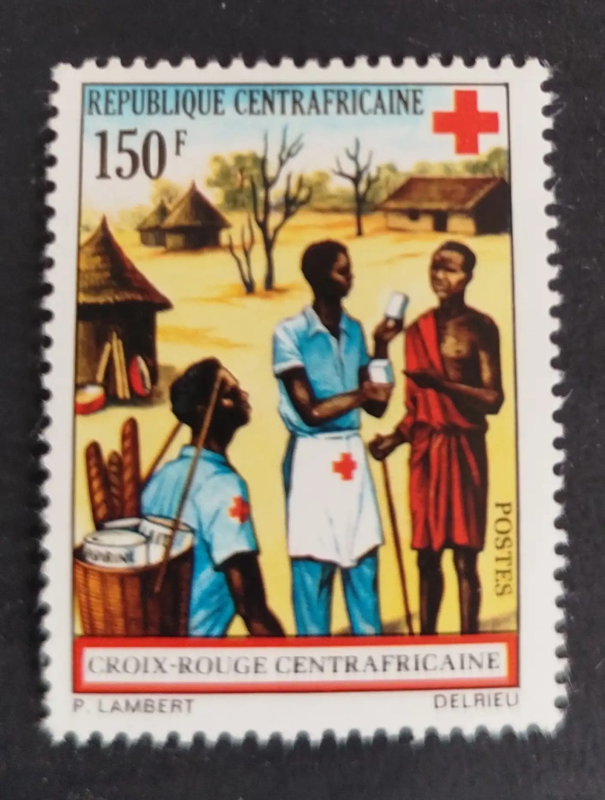 Centrafrique 1971 Mi. 263 Croix-Rouge infirmière village soins