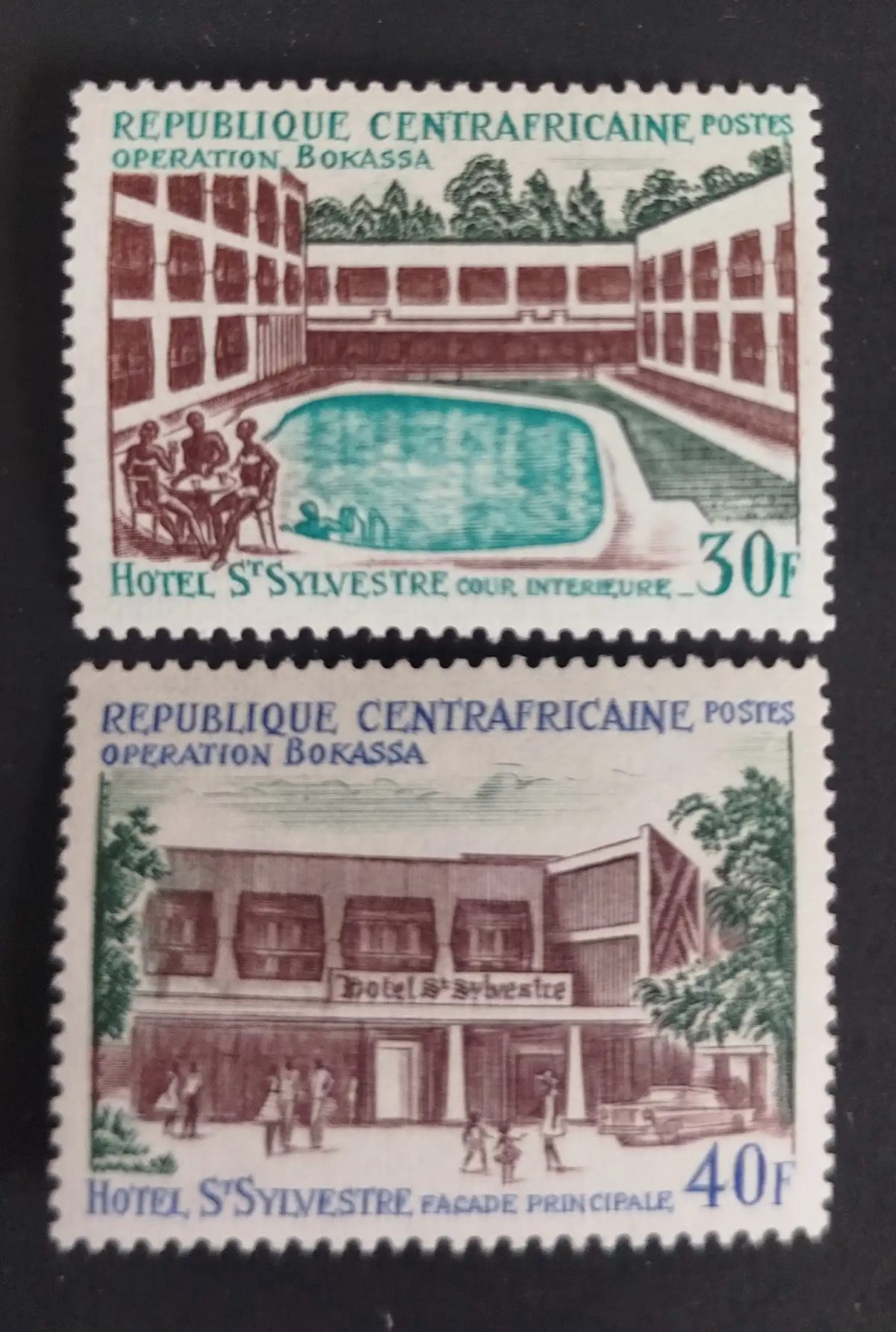 Centrafrique 1972 Mi. 293-294 Hôtel St Sylvestre Opération Bokassa