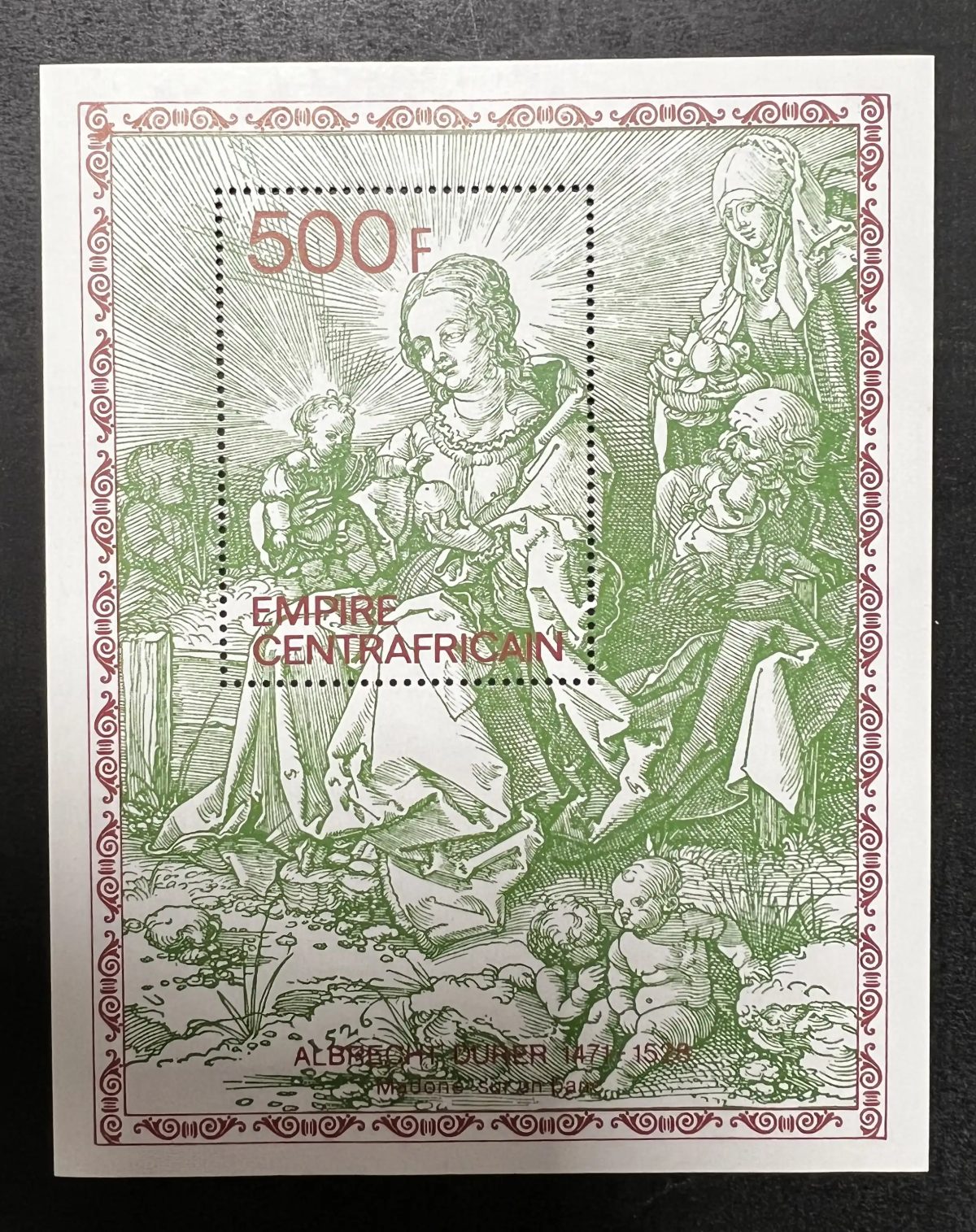 Centrafrique 1978 Mi. Bl. 67 Albrecht Dürer Madone Vierge enfant