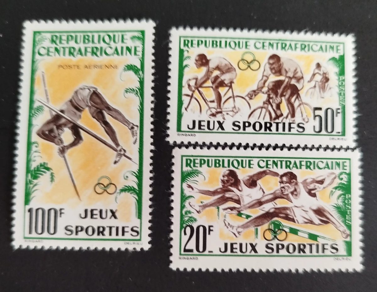 Centrafrique 1962 Mi. 25-27 Jeux sportifs olympiques cyclisme haies