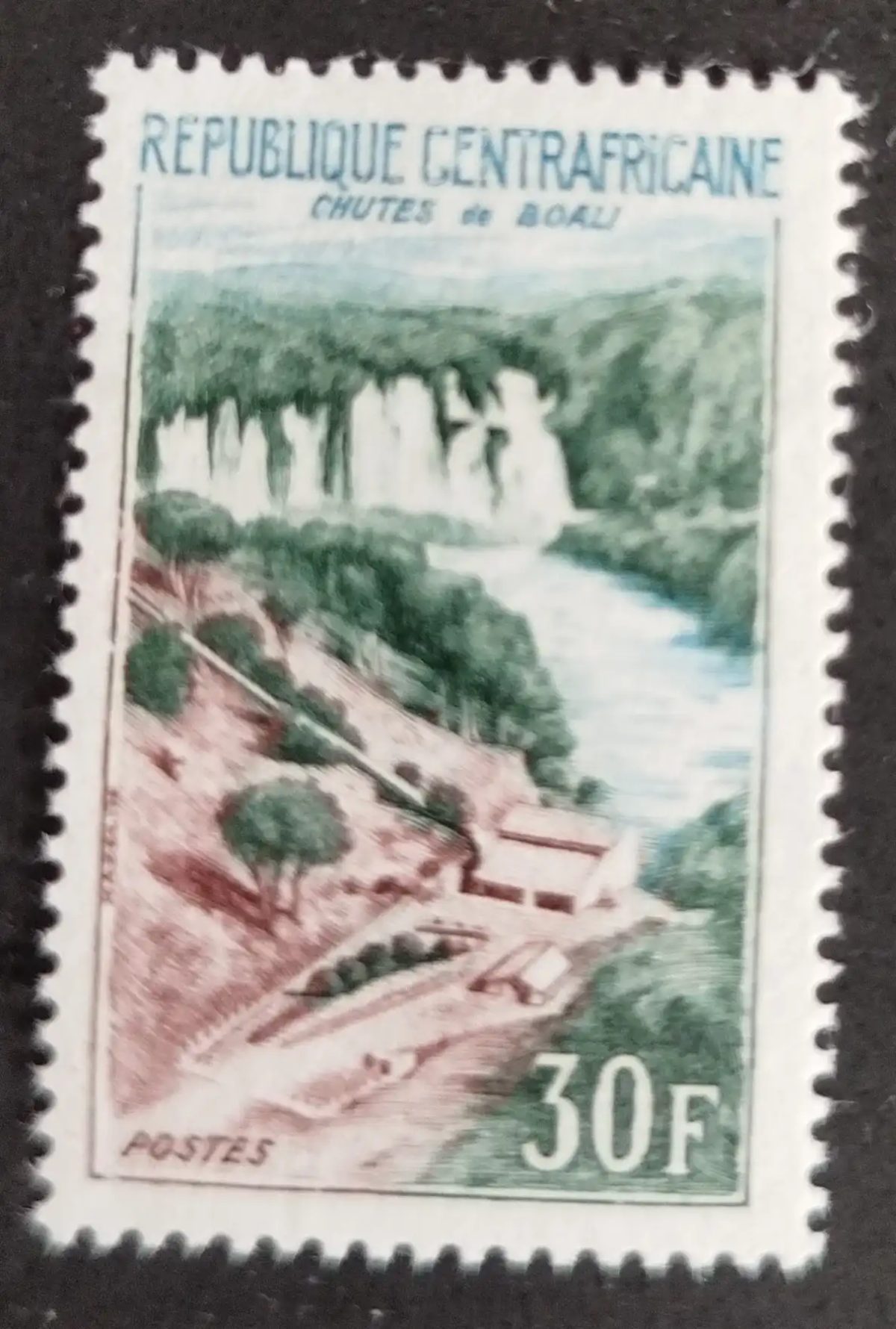 Centrafrique 1963 Mi. 40 chutes de Boali cascades rivière paysage