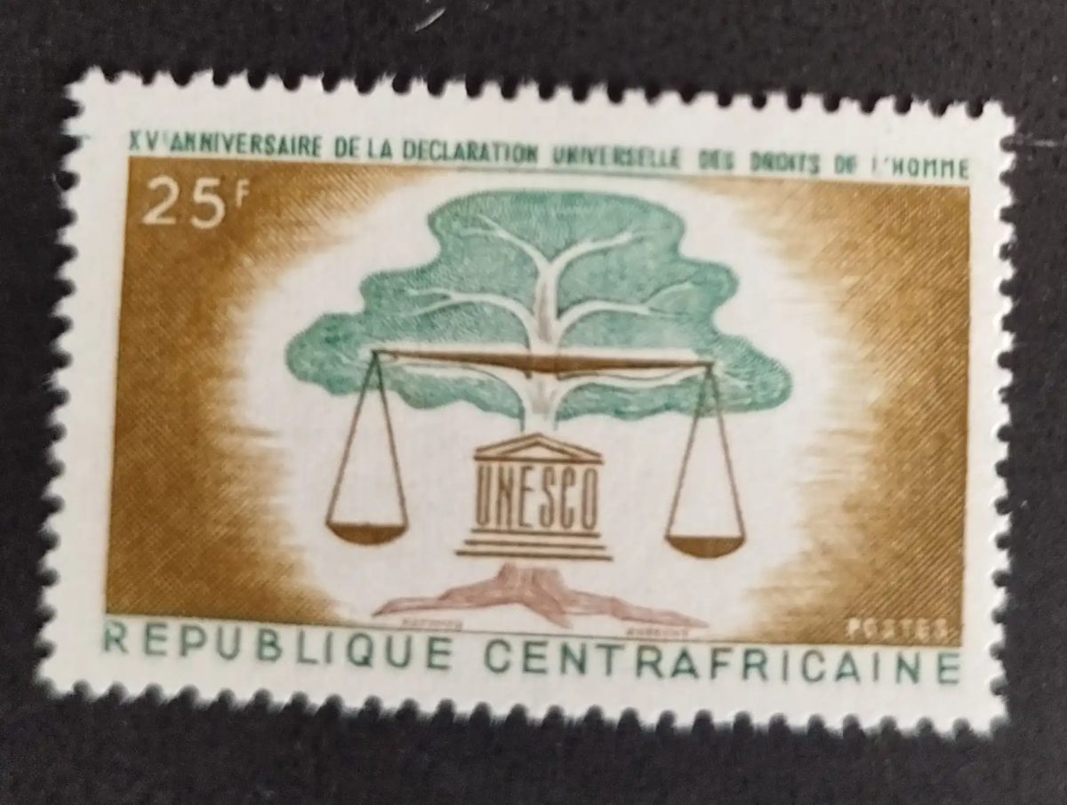 Zentralafrika 1963 Mi. 51 Menschenrechte UNESCO Waage Baum