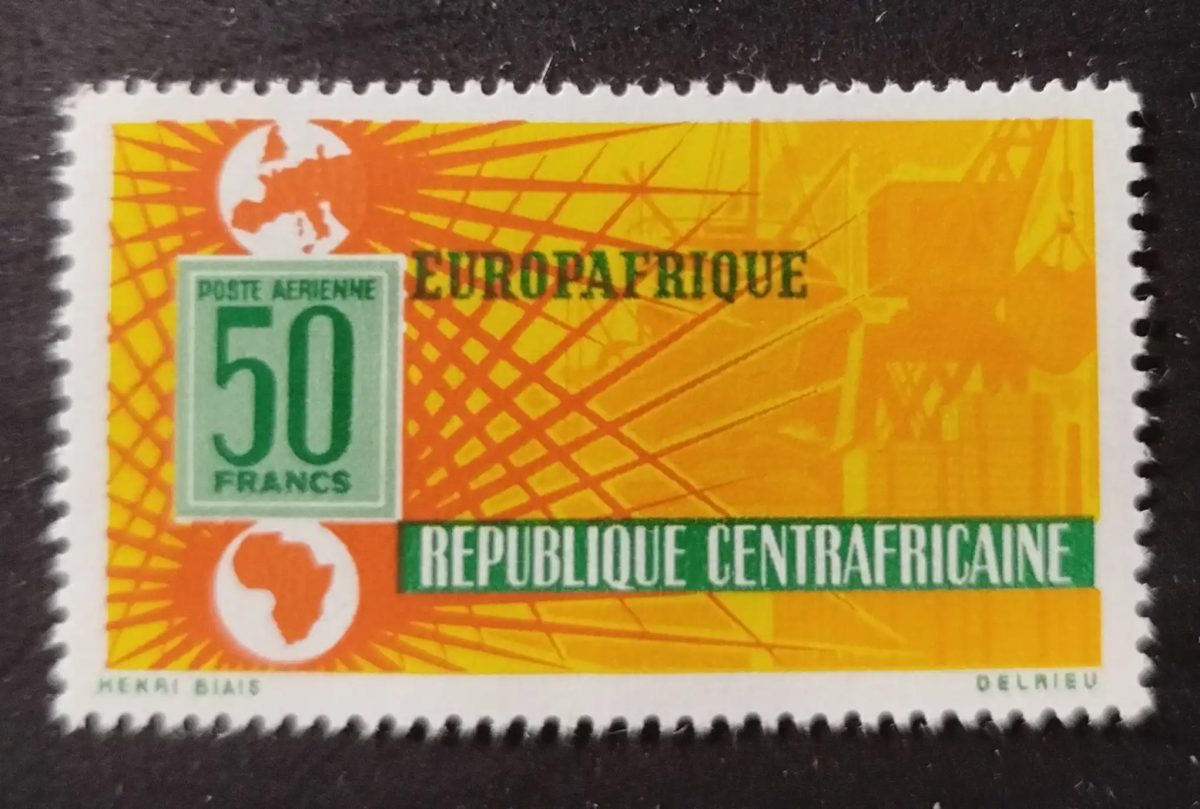 Centrafrique 1964 Mi. 70 Europafrique poste aérienne coopération globe