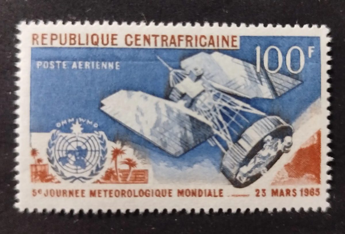 Centrafrique 1965 Mi. 72 poste aérienne journée météorologique satellite
