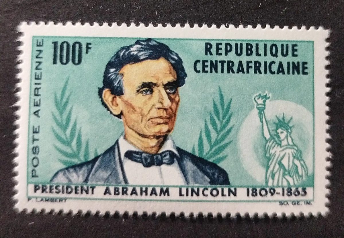 Centrafrique 1965 Mi. 73 Abraham Lincoln Statue Liberté poste aérienne