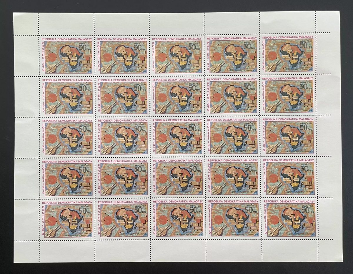 Madagascar 1980 YT 634 sheet ASECNA Africa map aviation Concorde