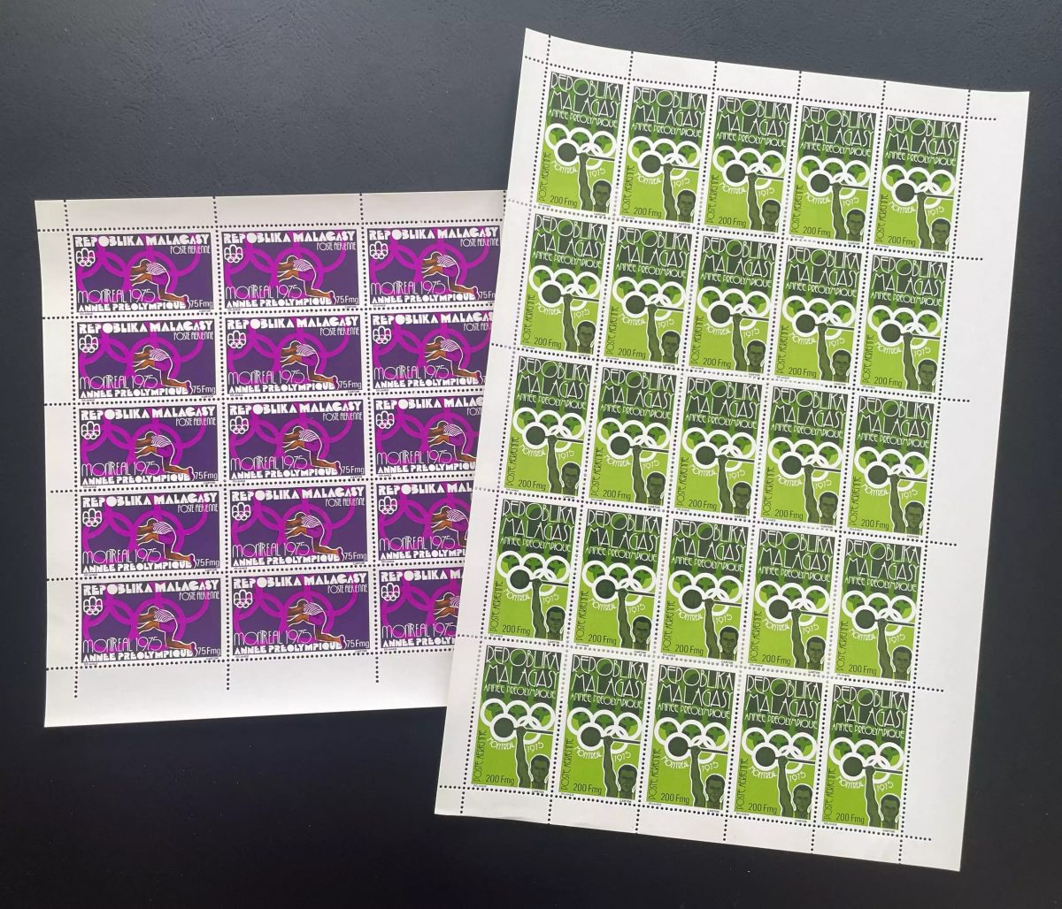 Madagascar 1975 YT PA 158-159 sheet Olympic Games Montreal 1976