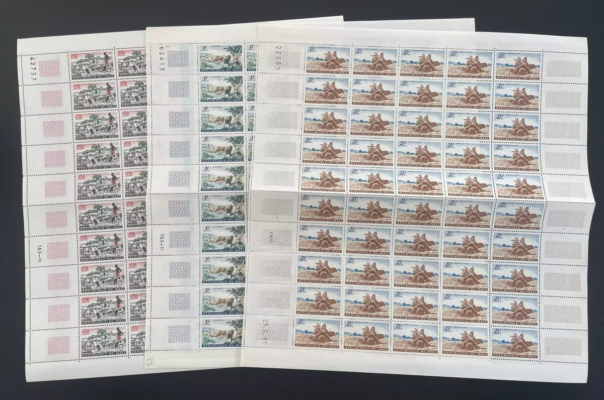 Mali 1961 YT 16-30 planche série courante élevage agriculture élevage