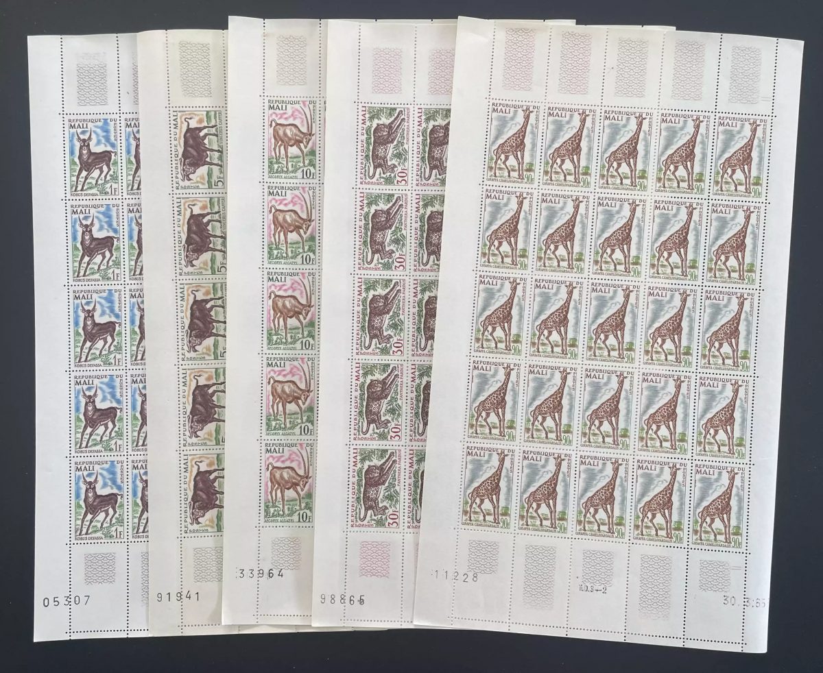 Mali 1965 YT 71-75 Bogen afrikanische Fauna Giraffe Antilope