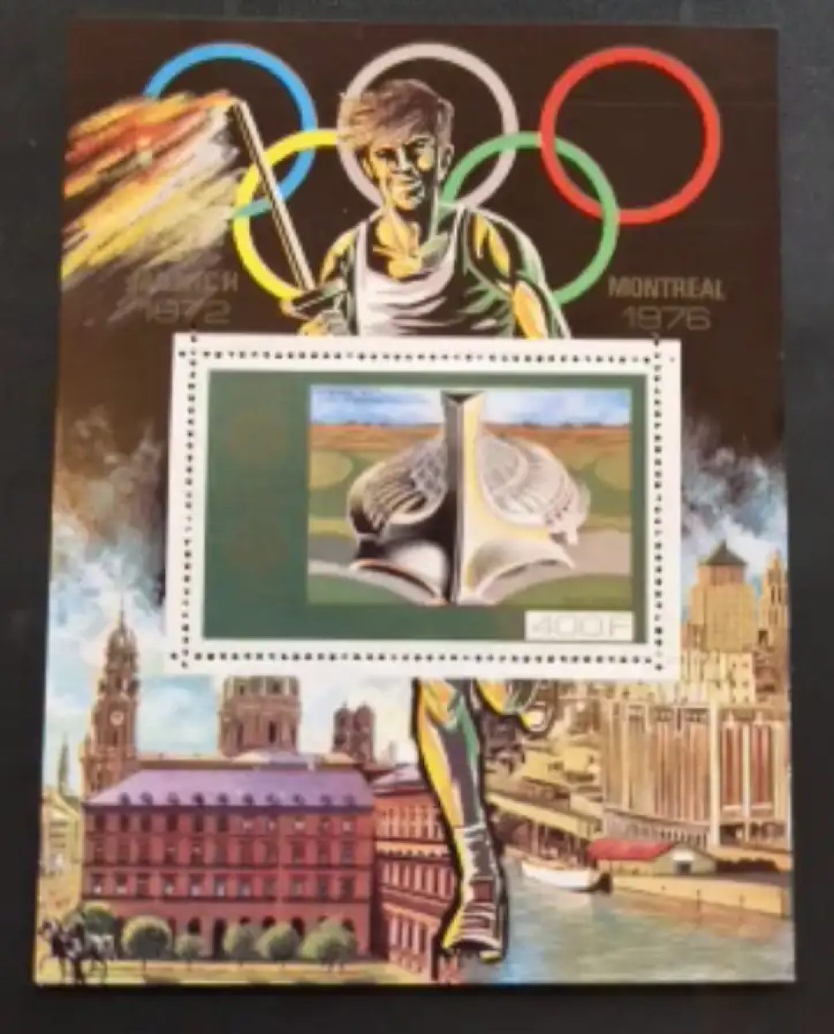 Centrafrique 1976 Mi. Bl. 29 Jeux Olympiques Munich Montréal javelot