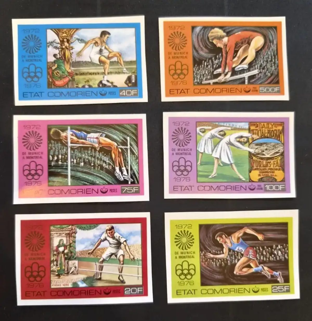 Comores 1976 Mi. 275-280 ND Jeux Olympiques Munich Montréal athlétisme