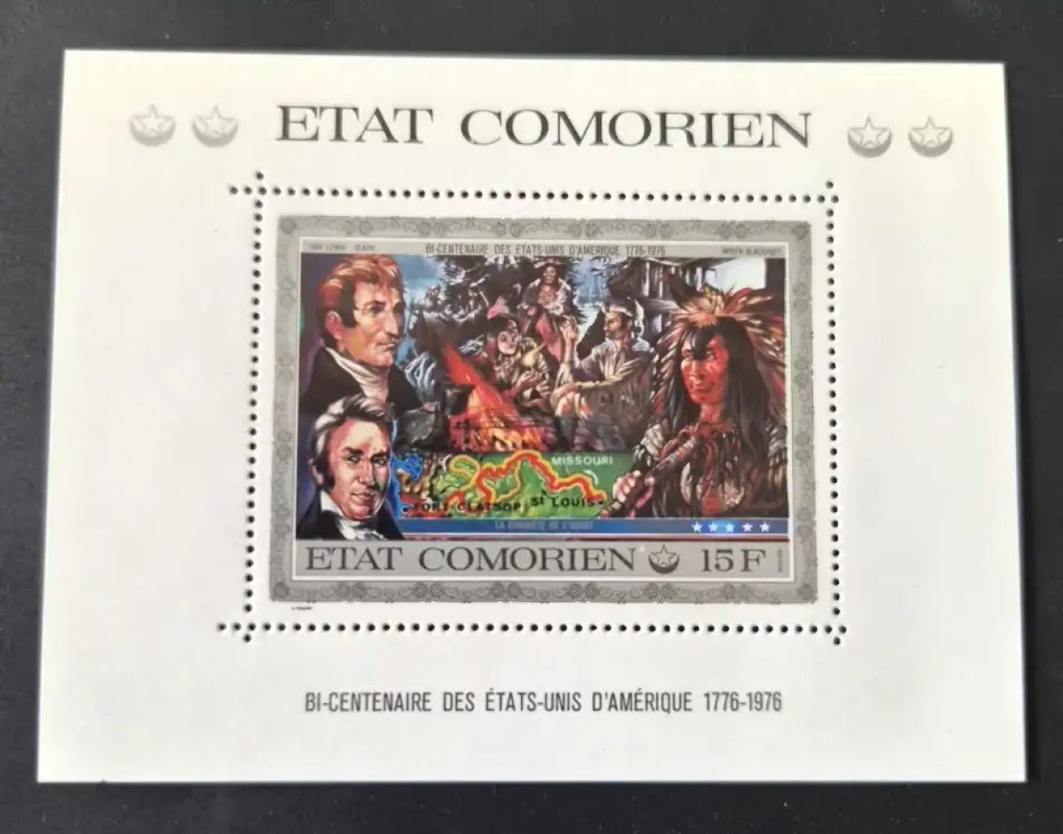 Comores 1976 Mi. Bl. 257 Bicentenaire États-Unis Lewis Clark