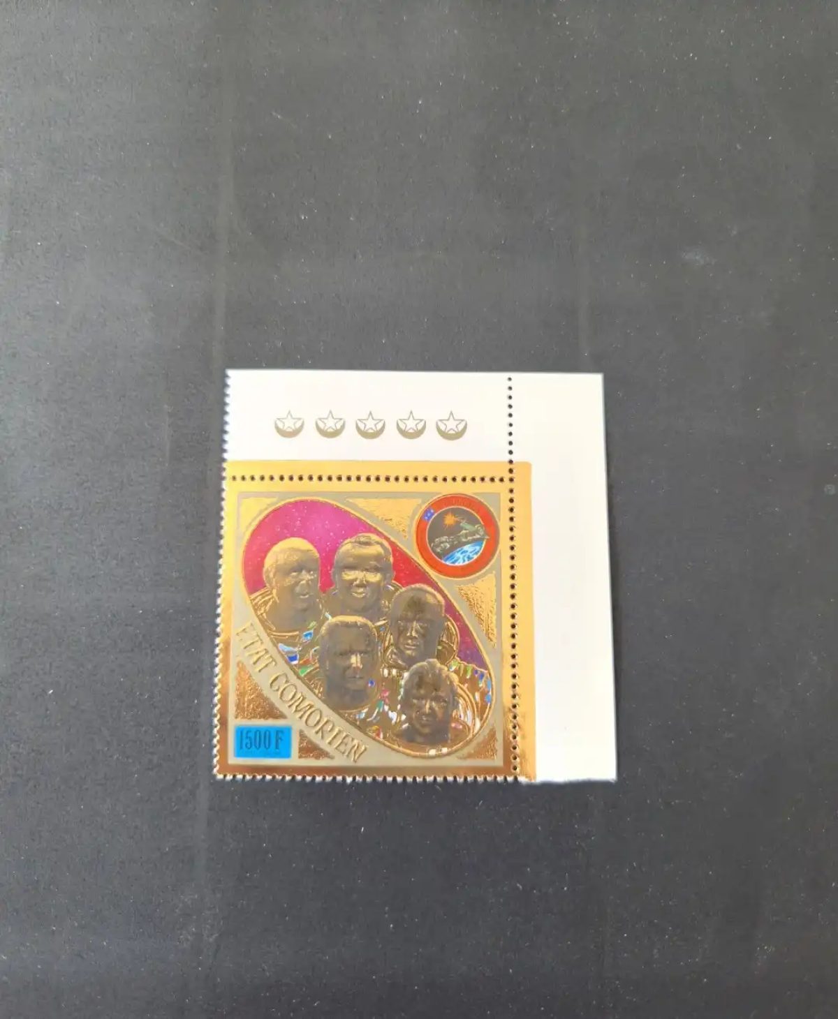 Comores 1975 Mi. 255 Apollo Soyouz espace or gold astronautes