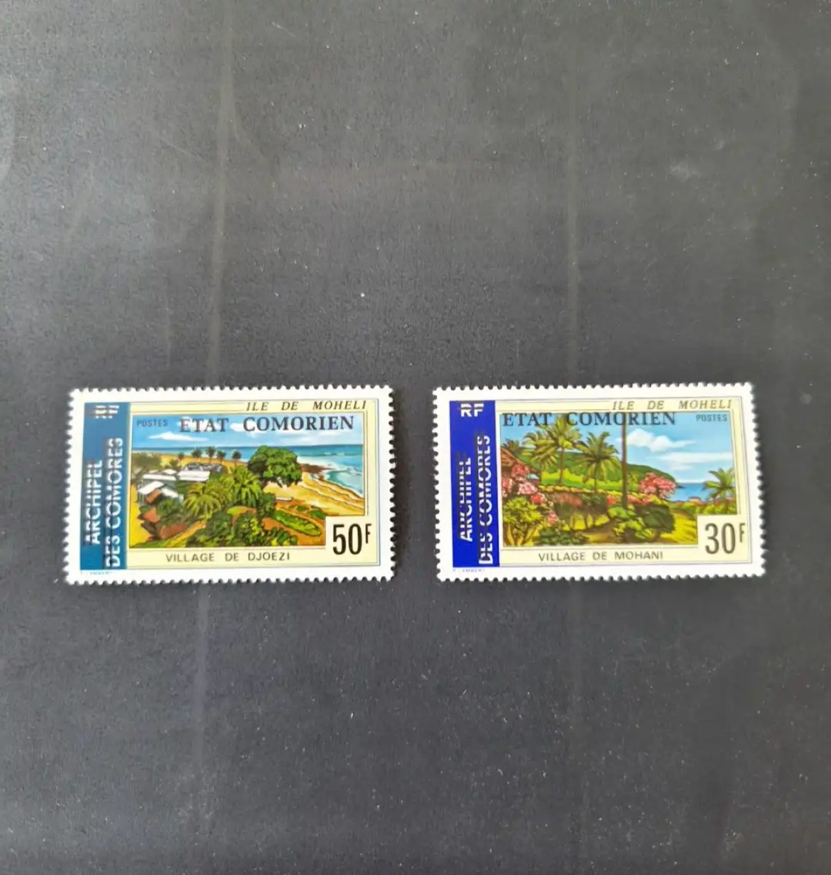 Comores 1975 Mi. 195/198 surchargé Etat Comorien Ile Mohéli villages