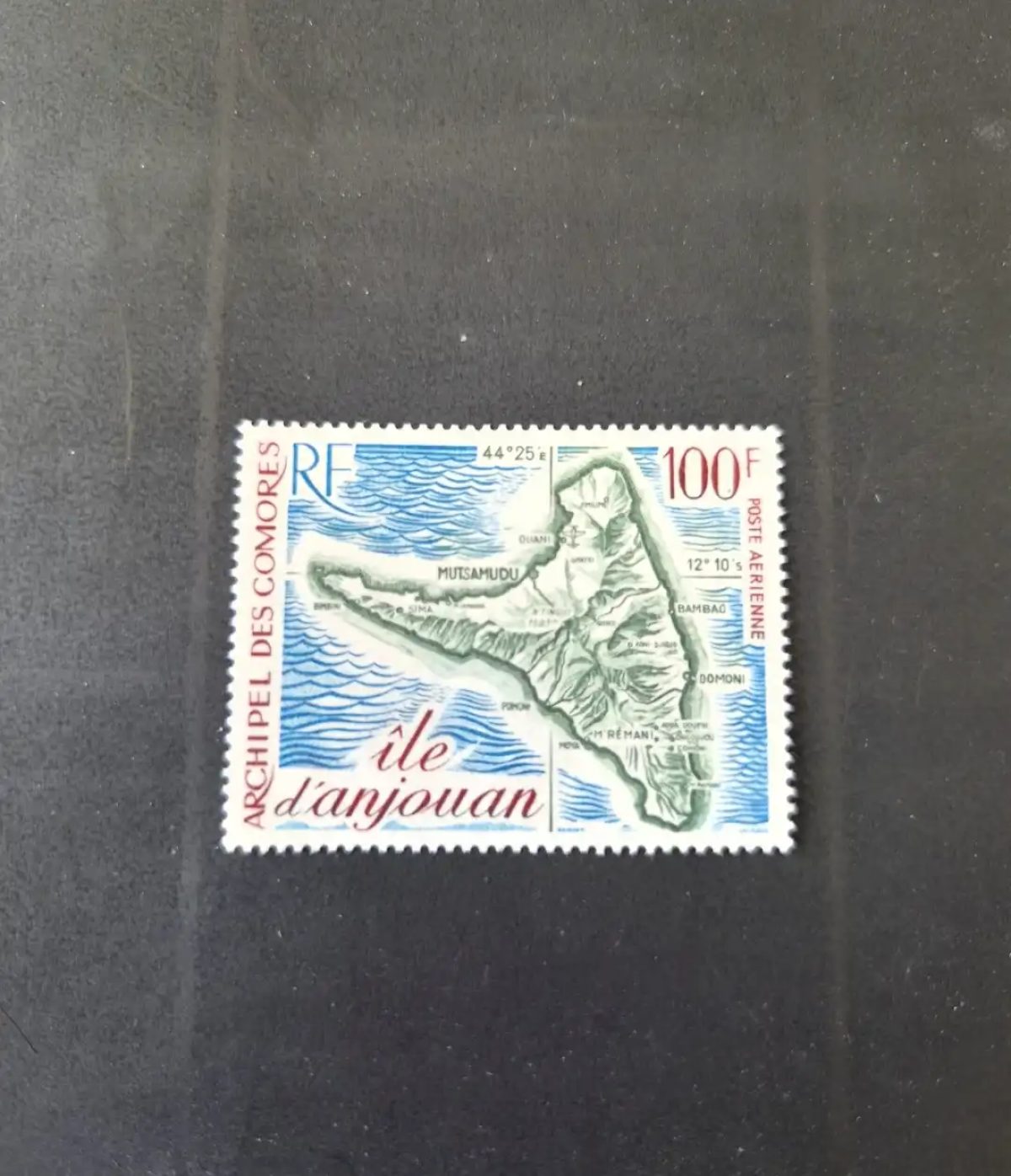 Comores 1972 Mi. 147 poste aérienne île Anjouan carte Mutsamudu
