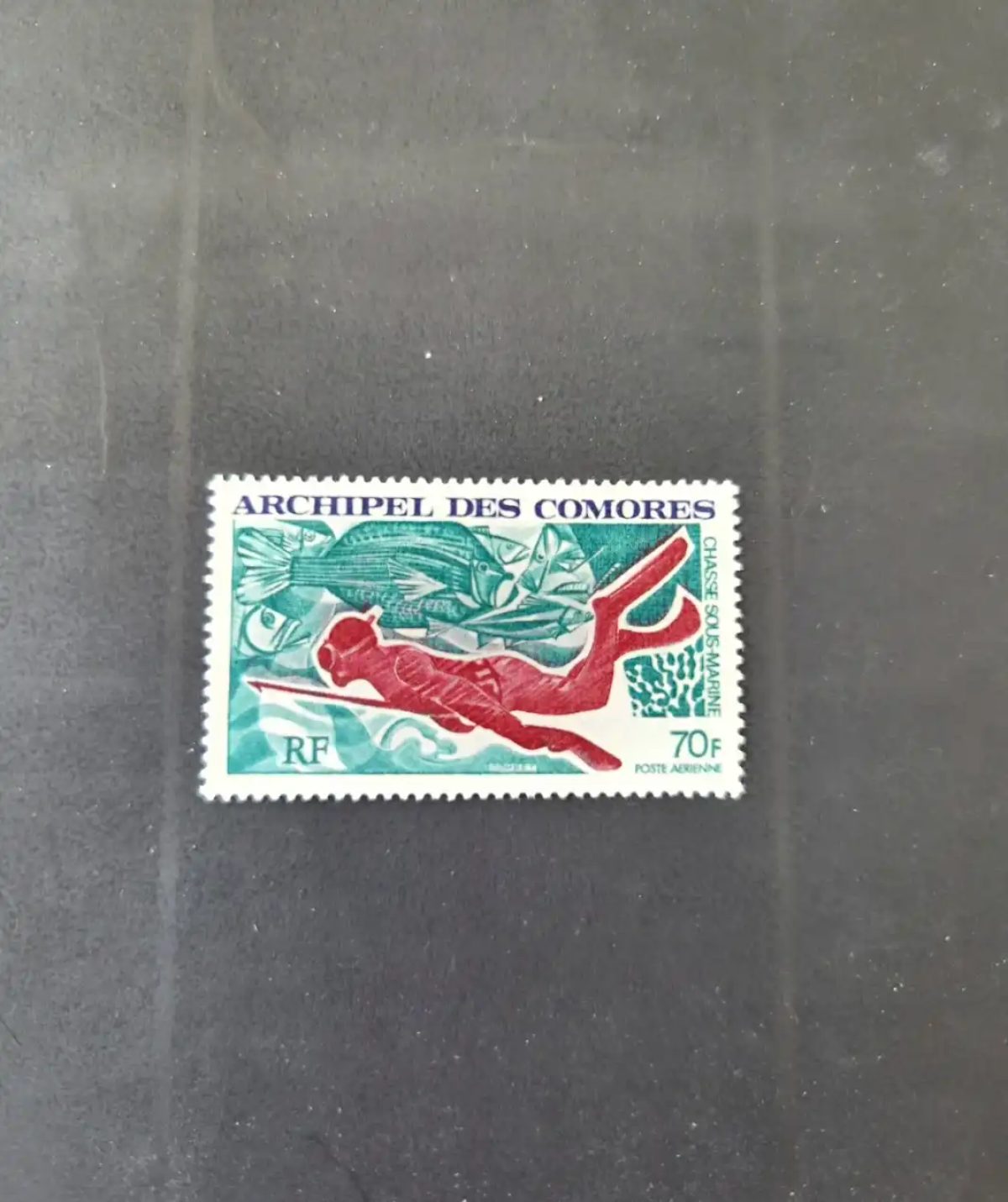 Comores 1972 Mi. 141 poste aérienne chasse sous-marine plongeur