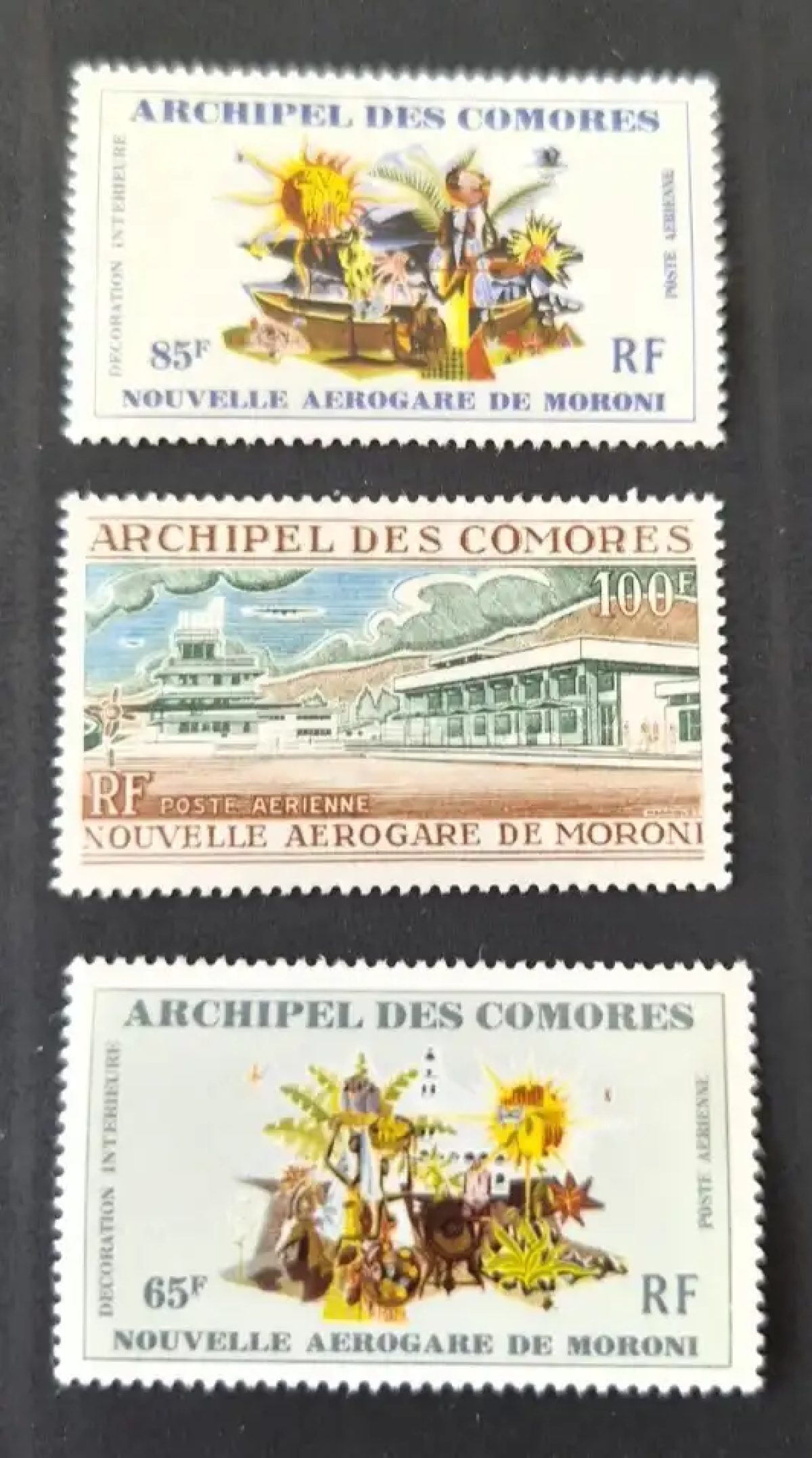 Komoren 1972 Mi. 136-138 Neues Flughafen Moroni Luftpost