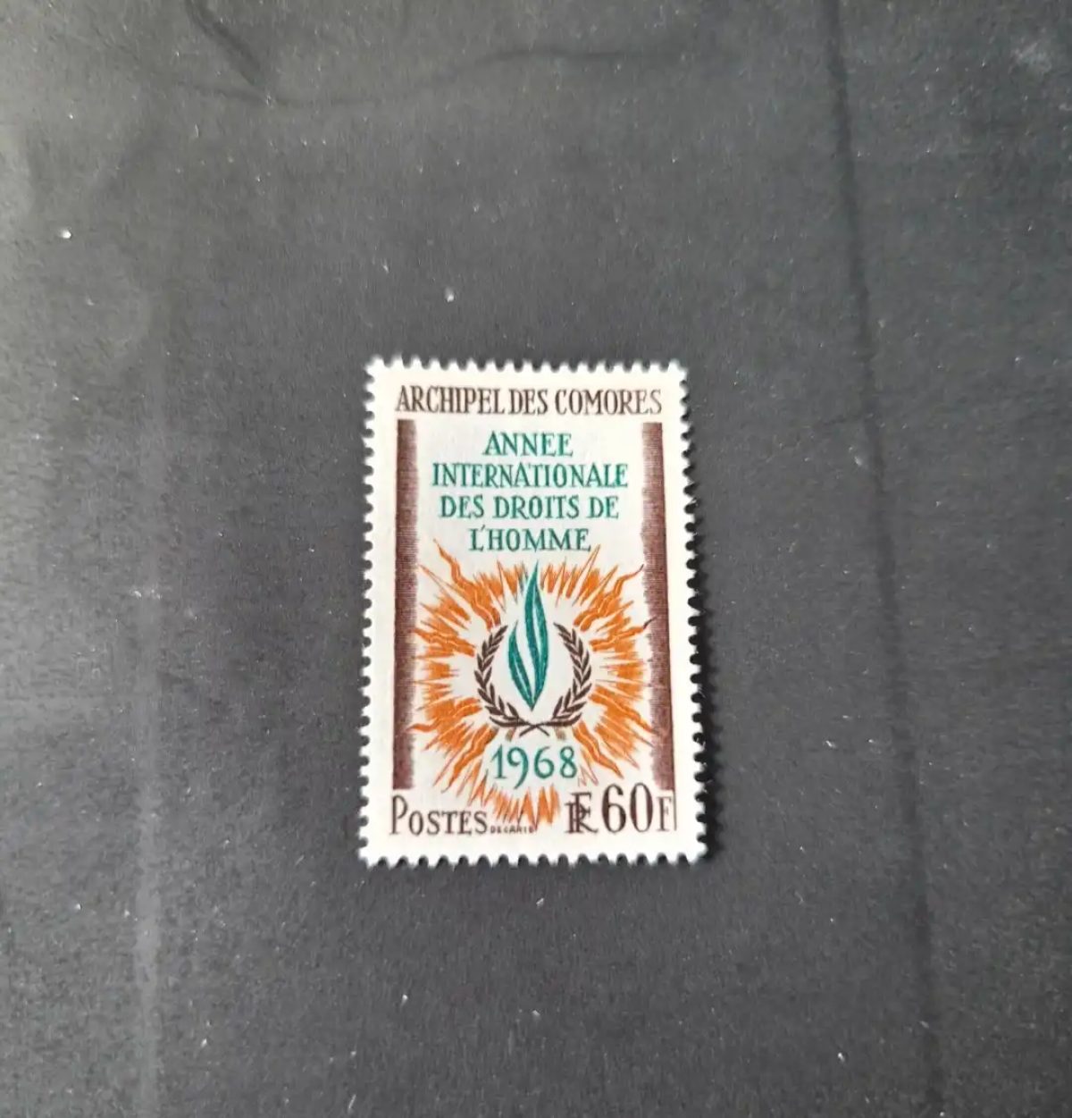 Komoren 1968 Mi. 92 Internationales Jahr der Menschenrechte Flamme