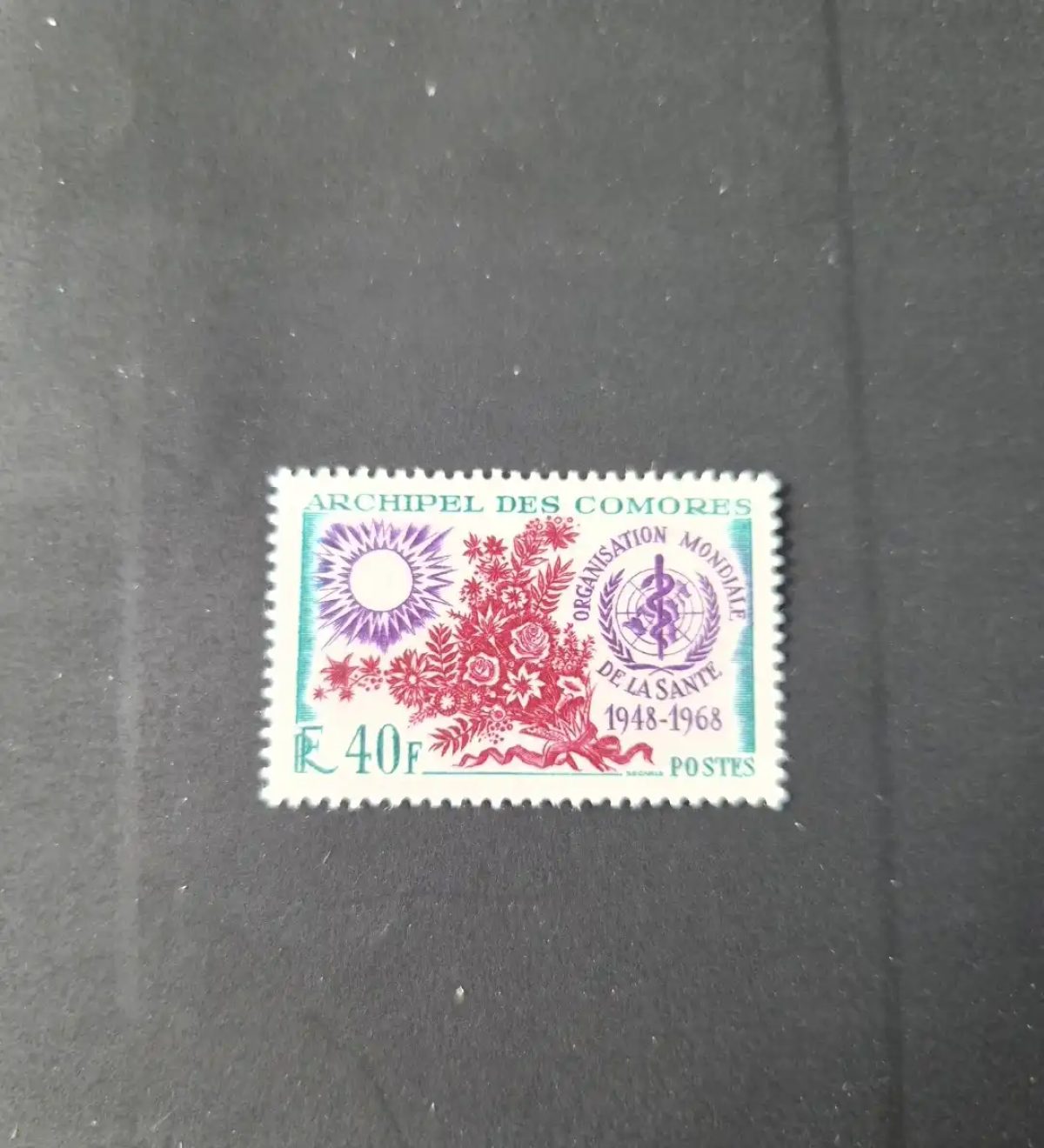 Comoros 1968 Mi. 87 World Health Organization WHO flowers