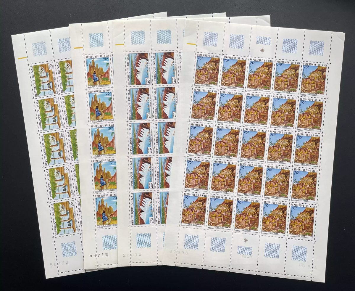 Mali 1974 YT 223-226 planche tourisme Main Fatma cases Dogon cascades