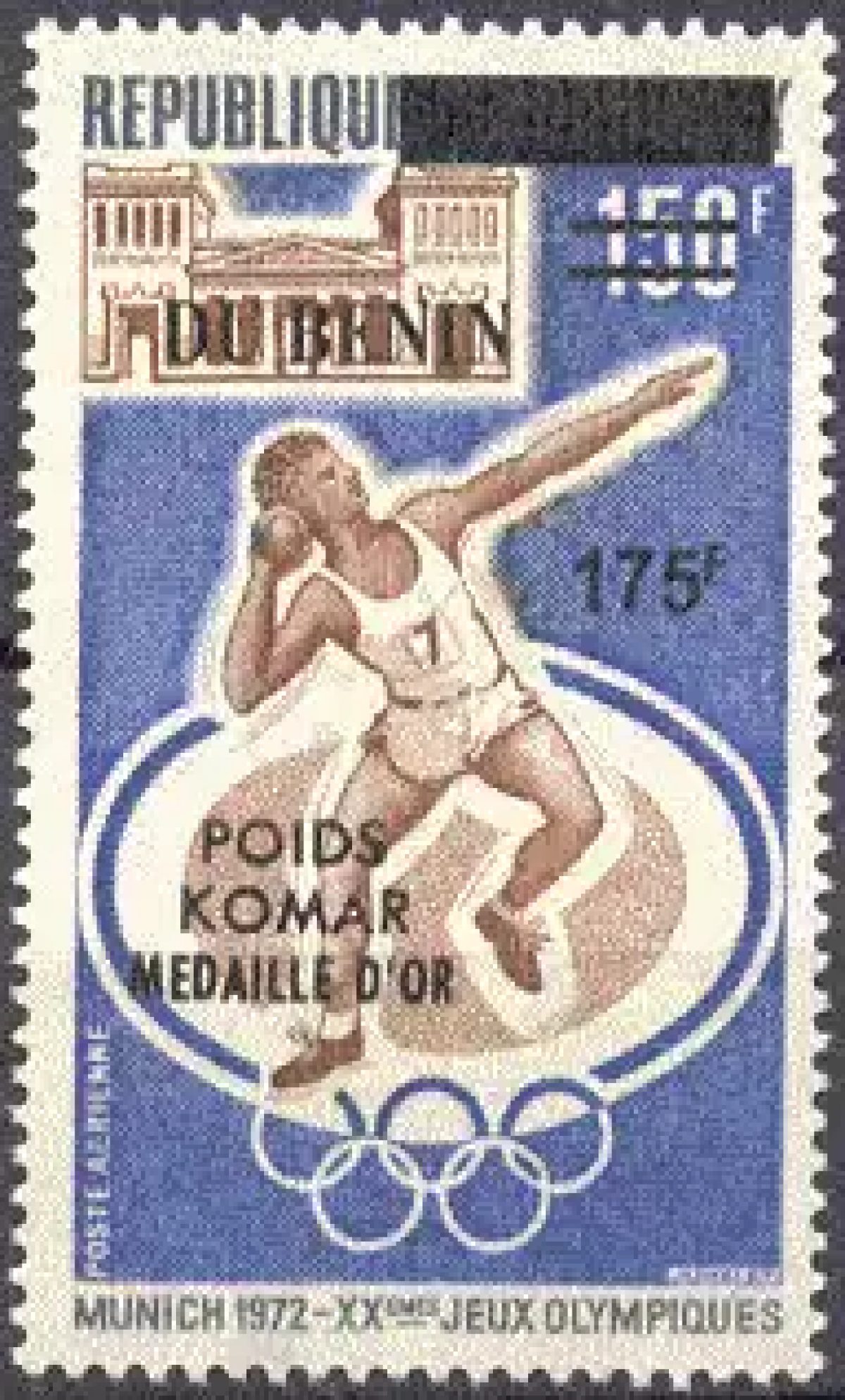 Bénin 2008 Mi. 1434 surchargé Jeux Olympiques Munich 1972 poids