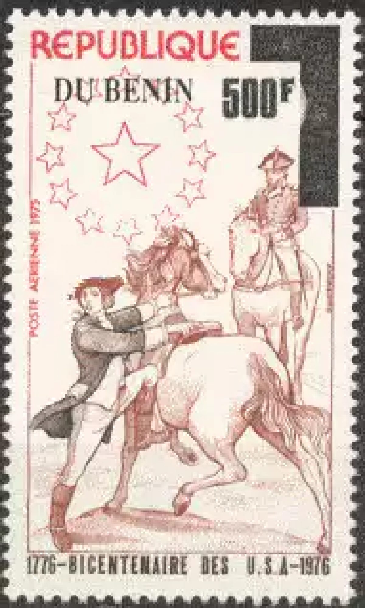 Bénin 2008 Mi. 1453 surchargé bicentenaire USA cavalier cheval