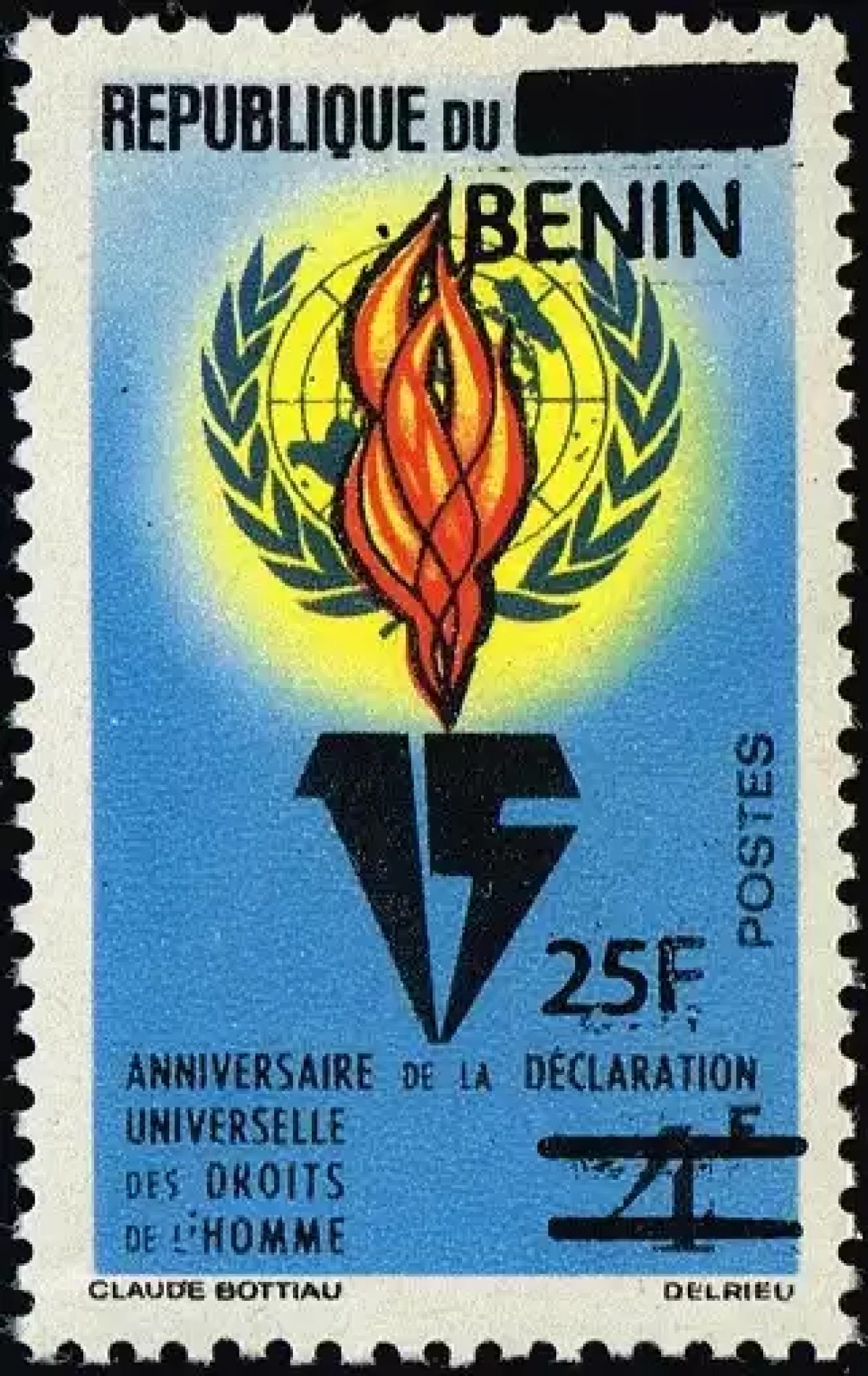 Bénin 2009 Mi. 1472 surchargé Déclaration Droits de l'Homme ONU