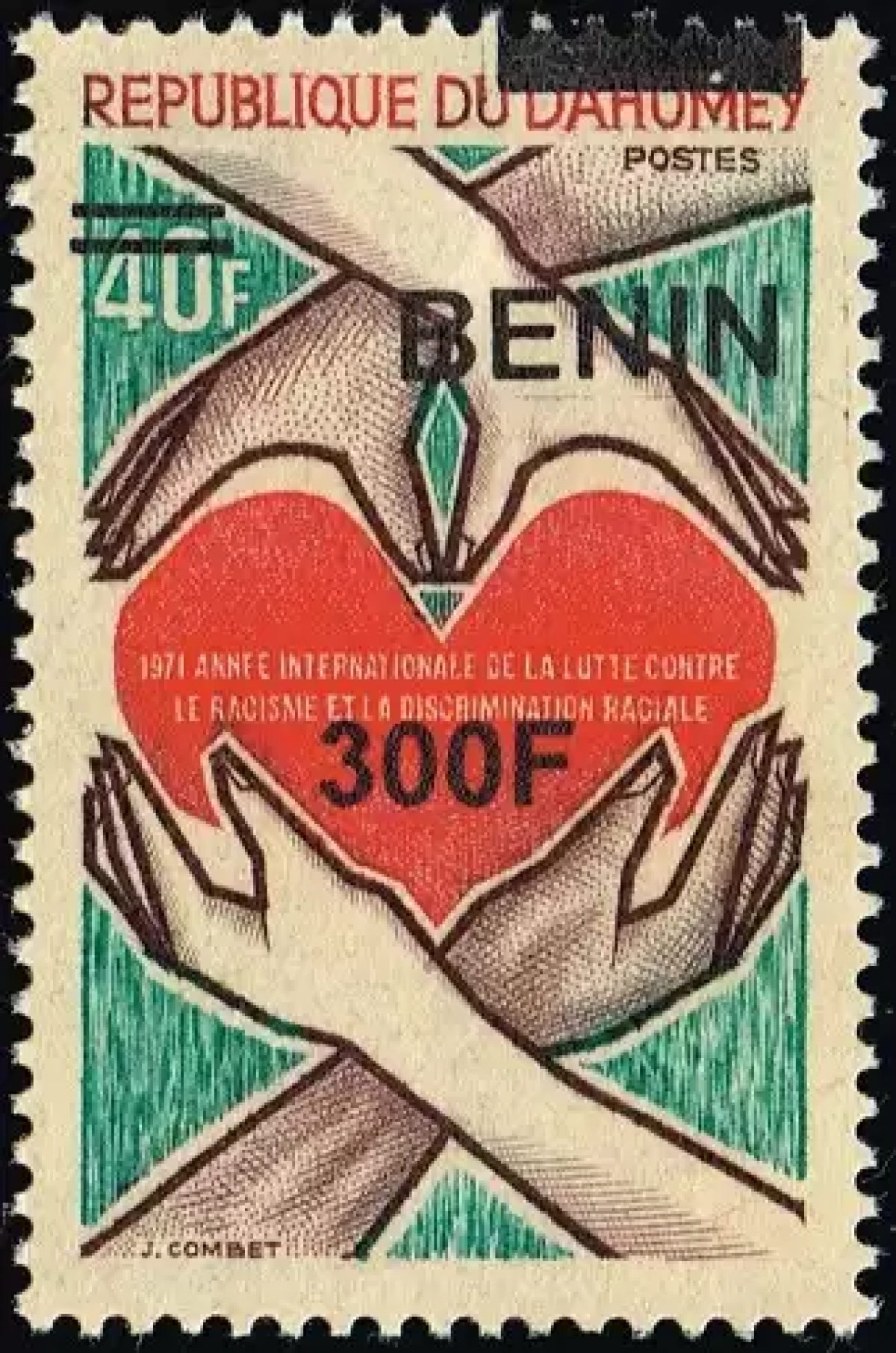 Benin 2009 Mi. 1502 aufgedruckt Dahomey Kampf Rassismus Diskriminierung