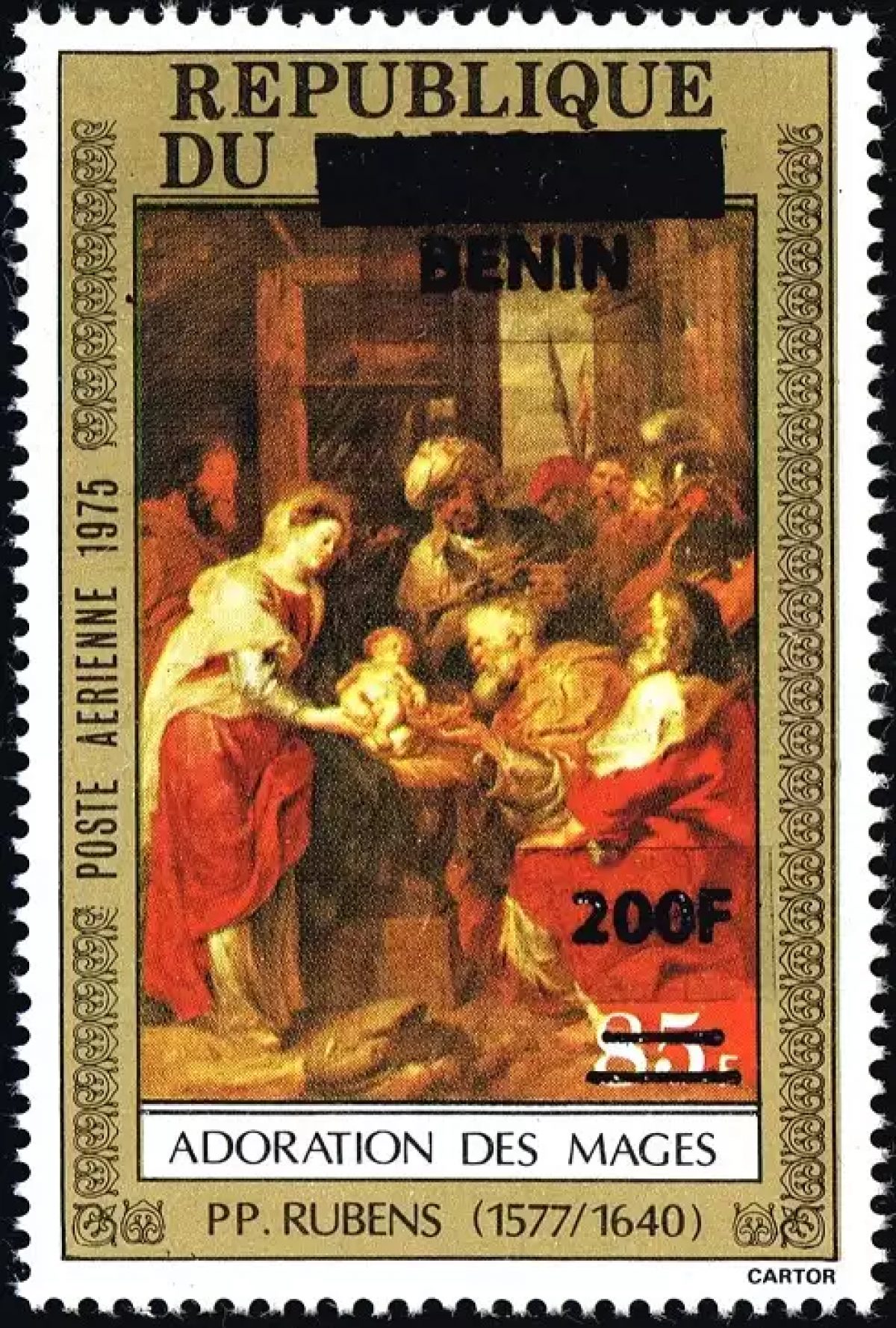 Benin 2009 Mi. 1529 surcharged Rubens Adoration of the Magi painting