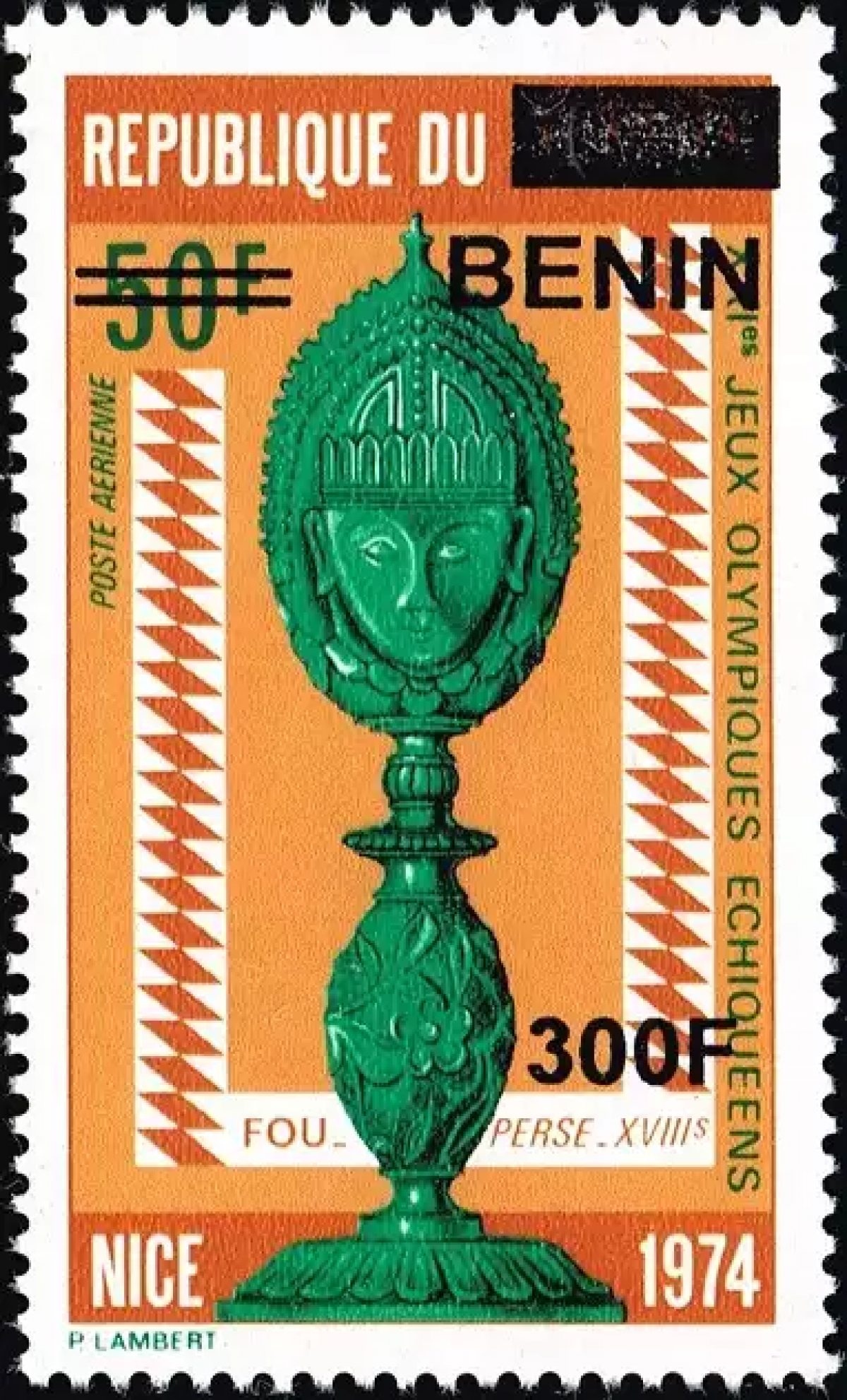 Bénin 2009 Mi. 1546 surchargé échecs Jeux Olympiques échiquéens