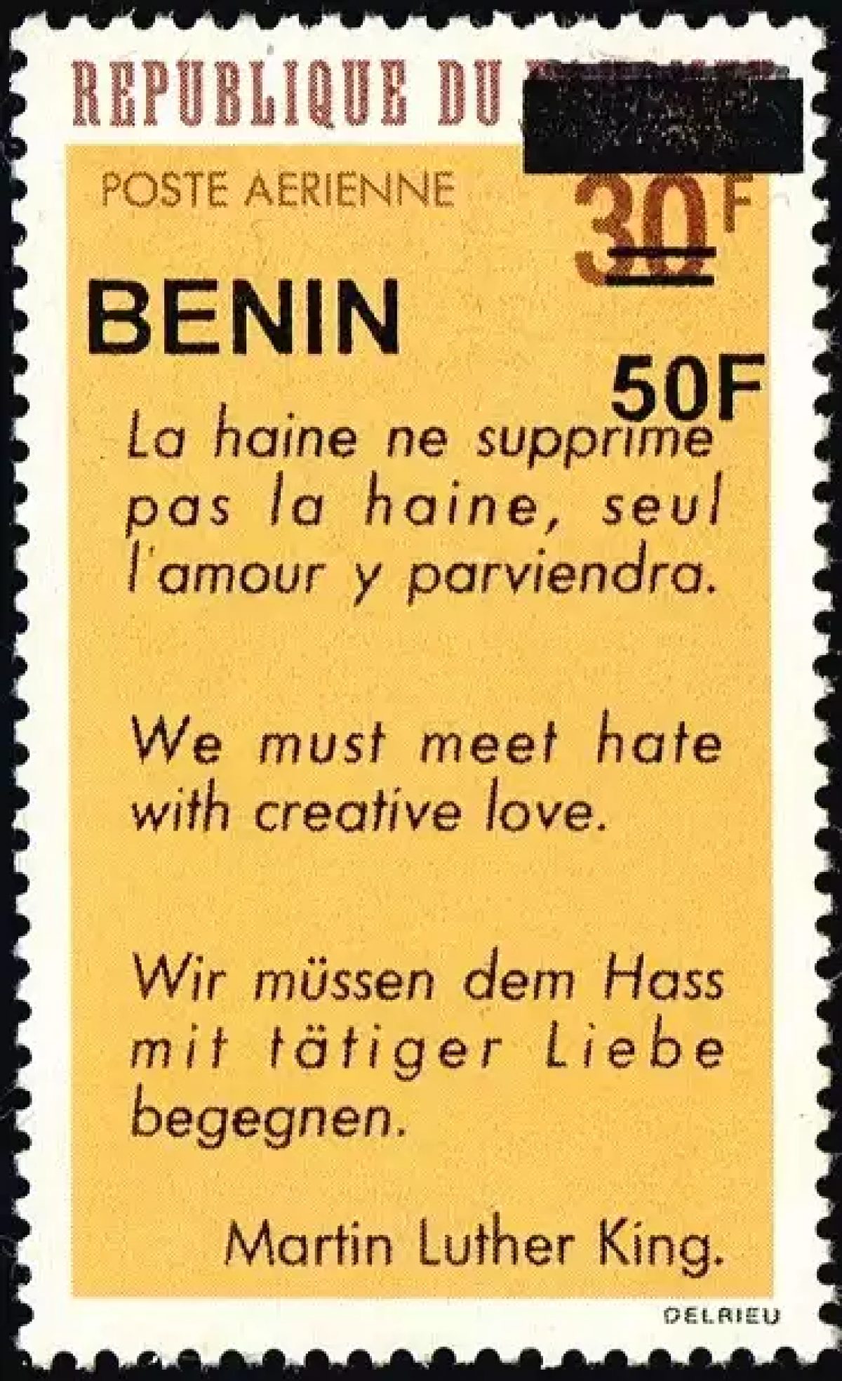 Bénin 2009 Mi. 1589 surchargé Martin Luther King poste aérienne