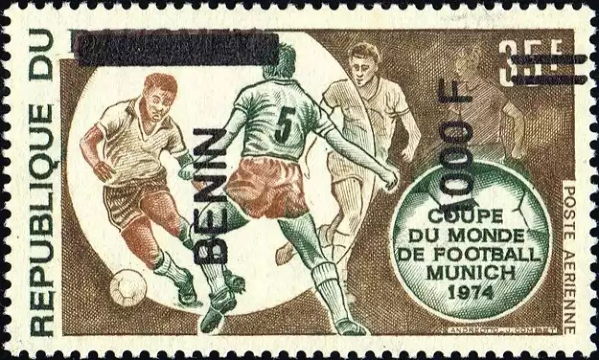 Benin 2009 Mi. 1623 overprint World Cup football Munich 1974 airmail