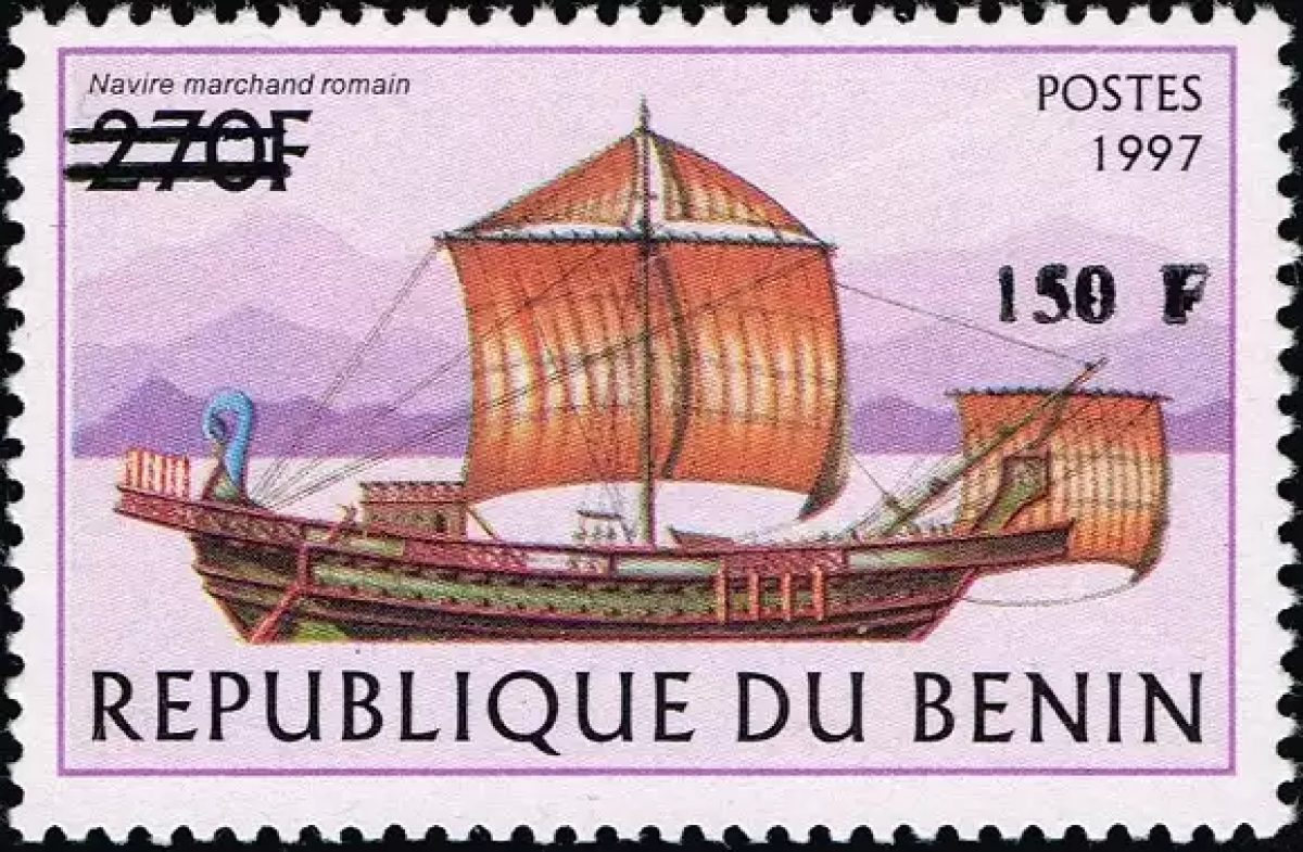 Benin 2000 Mi. 1296 Aufdruck römisches Handelsschiff Segelboot