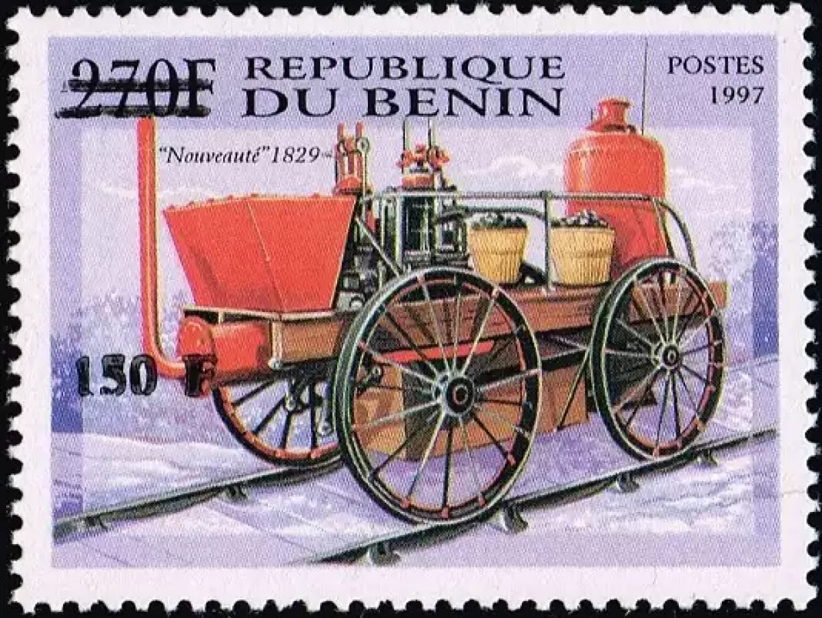 Benin 2000 Mi. 1299 Aufdruck Feuerwehrpumpe 1829 Feuerwehrmann