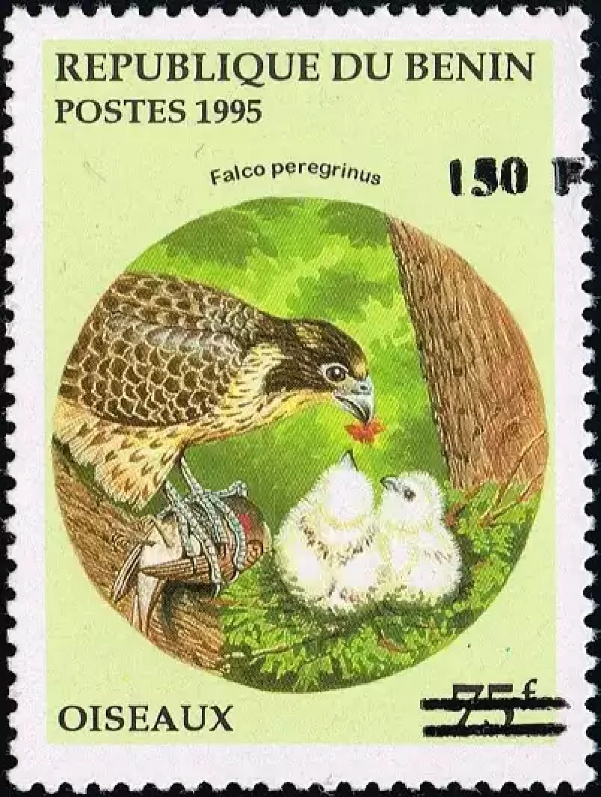 Benin 2000 Mi. 1255 Aufdruck Wanderfalke Greifvogel Falco