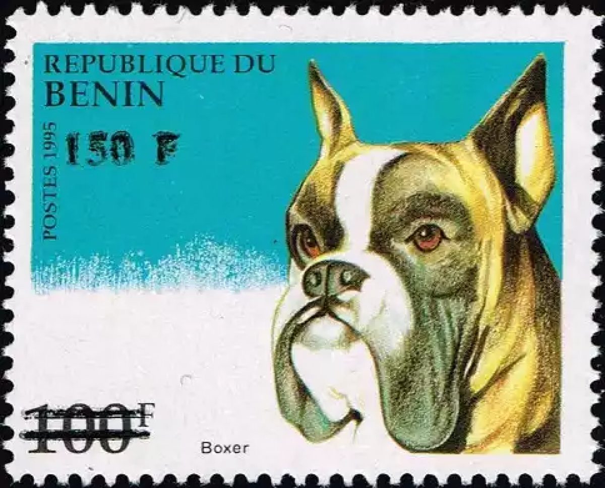 Benin 2000 Mi. 1274 surcharged Boxer dog canine breed animal